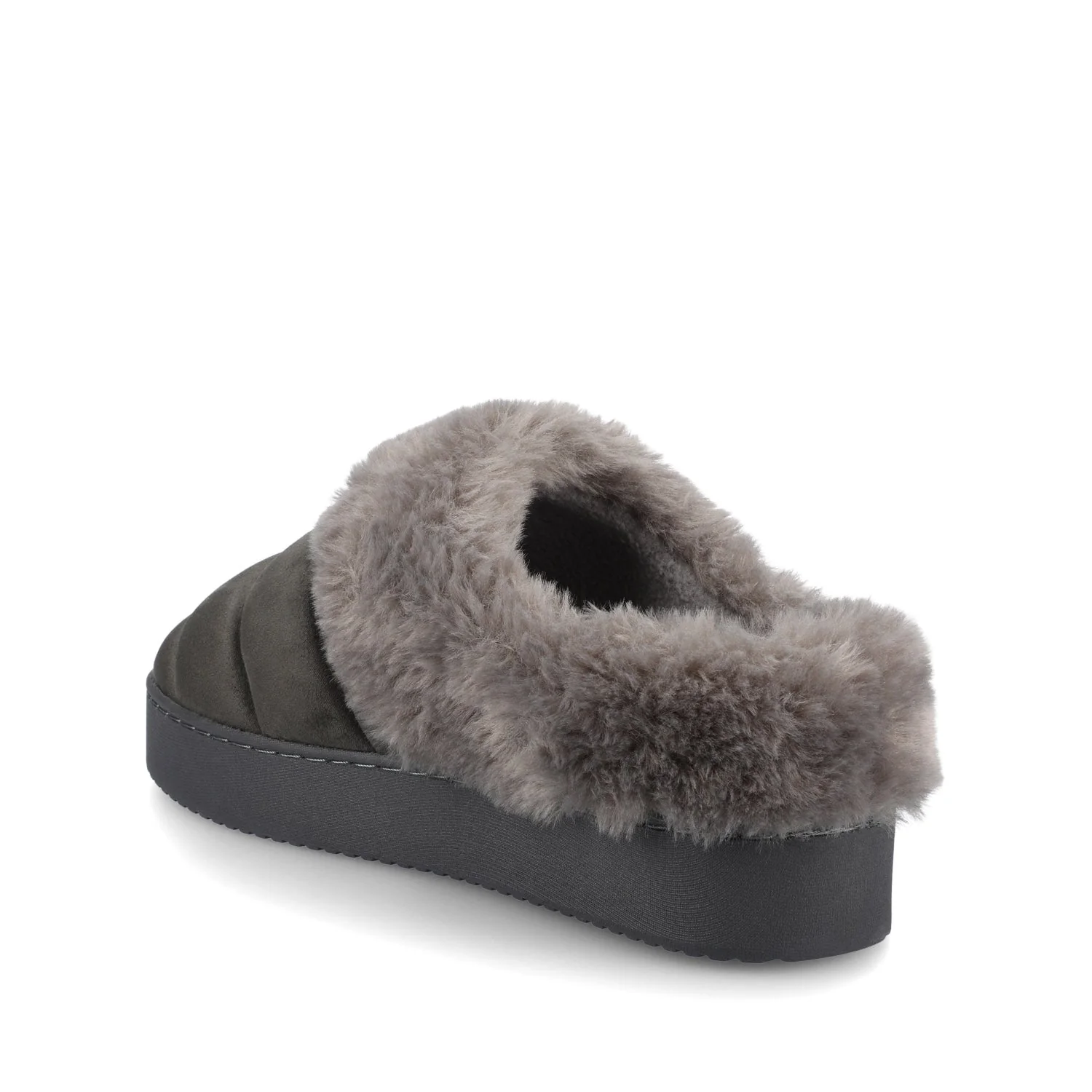 BLAIR SLIPPERS IN FAUX SUEDE - Charcoal Faux Suede - Image 3