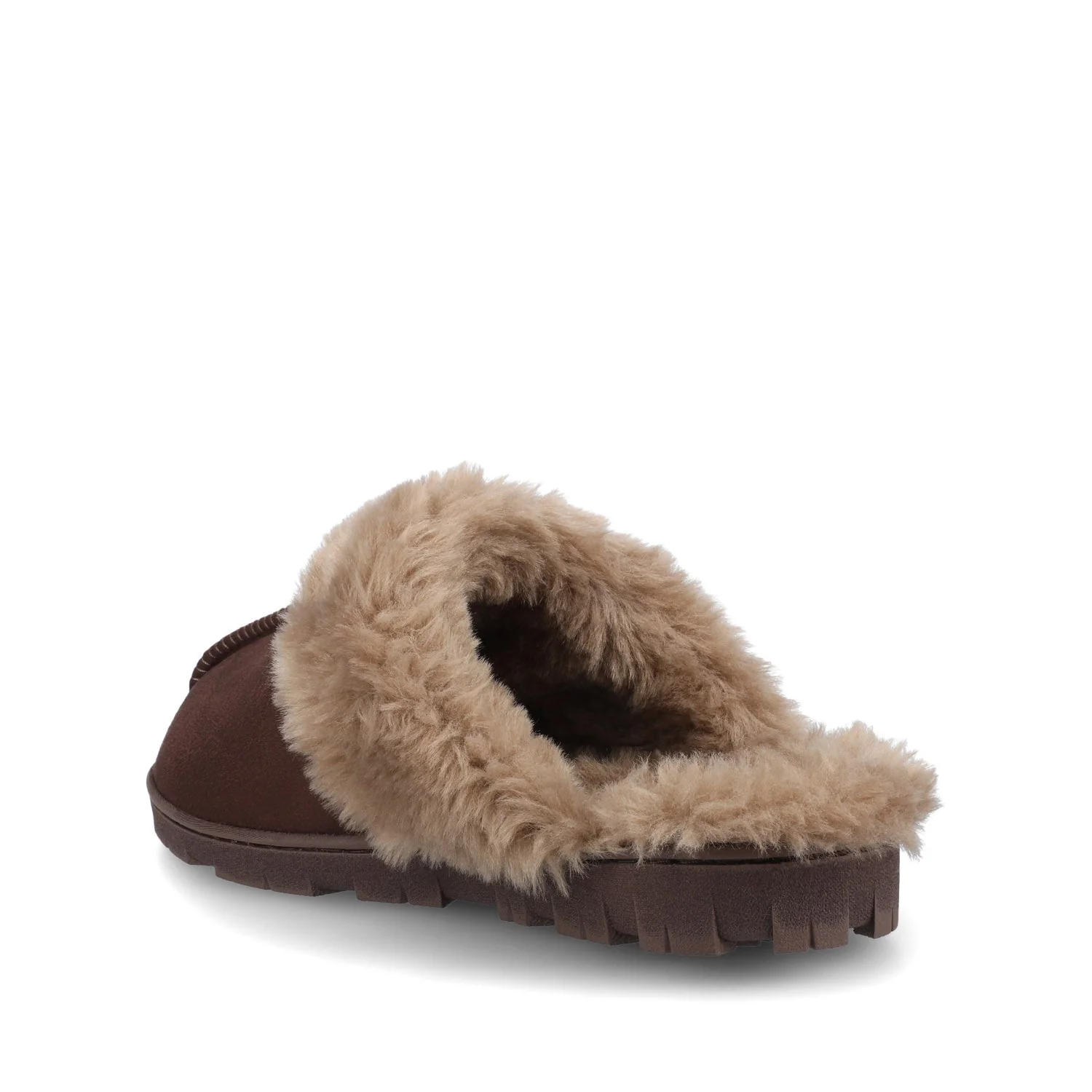 KALLI SLIPPERS IN FAUX SUEDE - Chocolate Faux Suede - Image 3