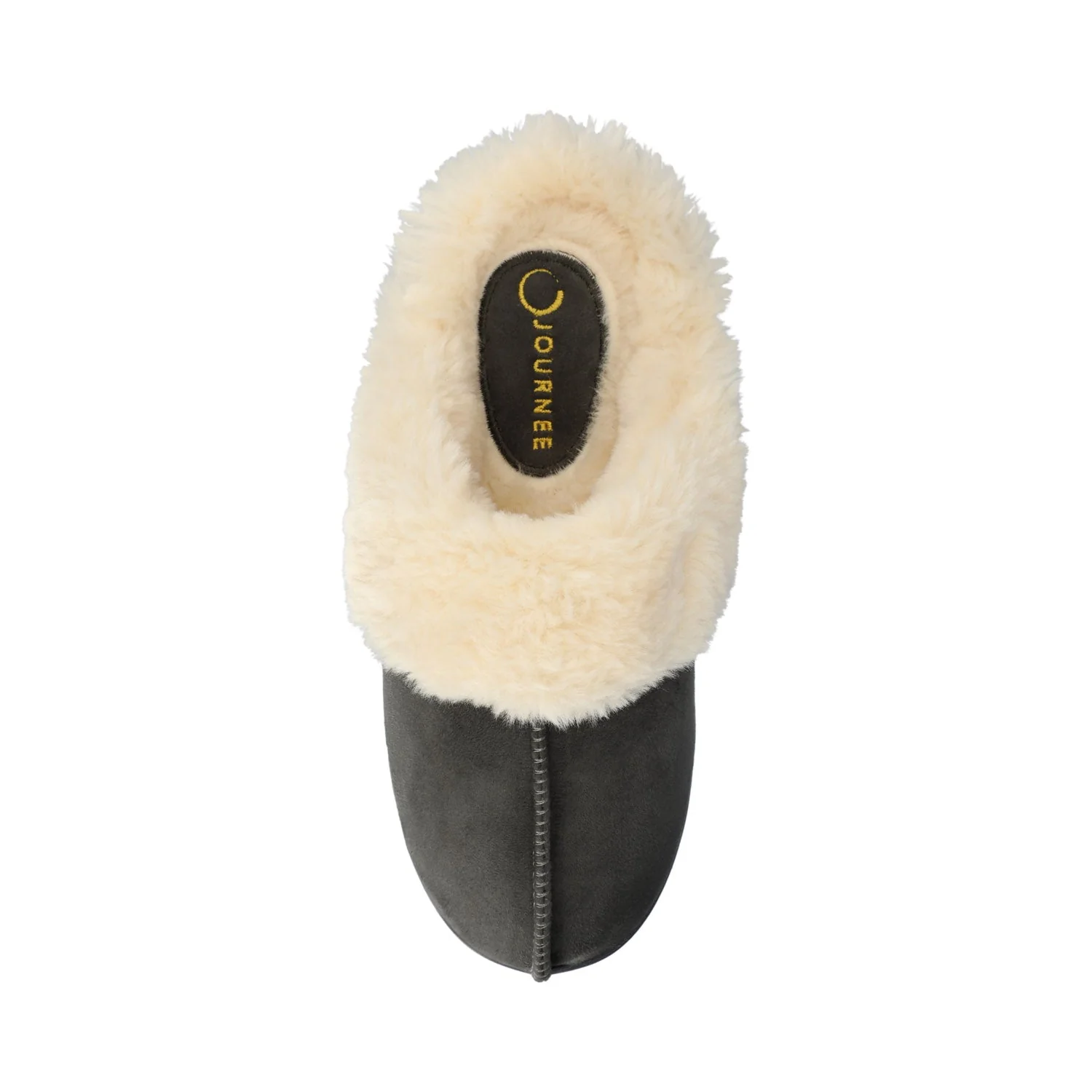 KALLI SLIPPERS IN FAUX SUEDE - Dark Grey Faux Suede - Image 4