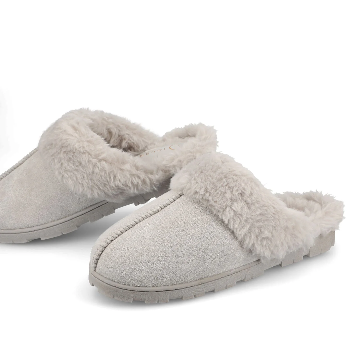KALLI SLIPPERS IN FAUX SUEDE - Grey Faux Suede - Image 3