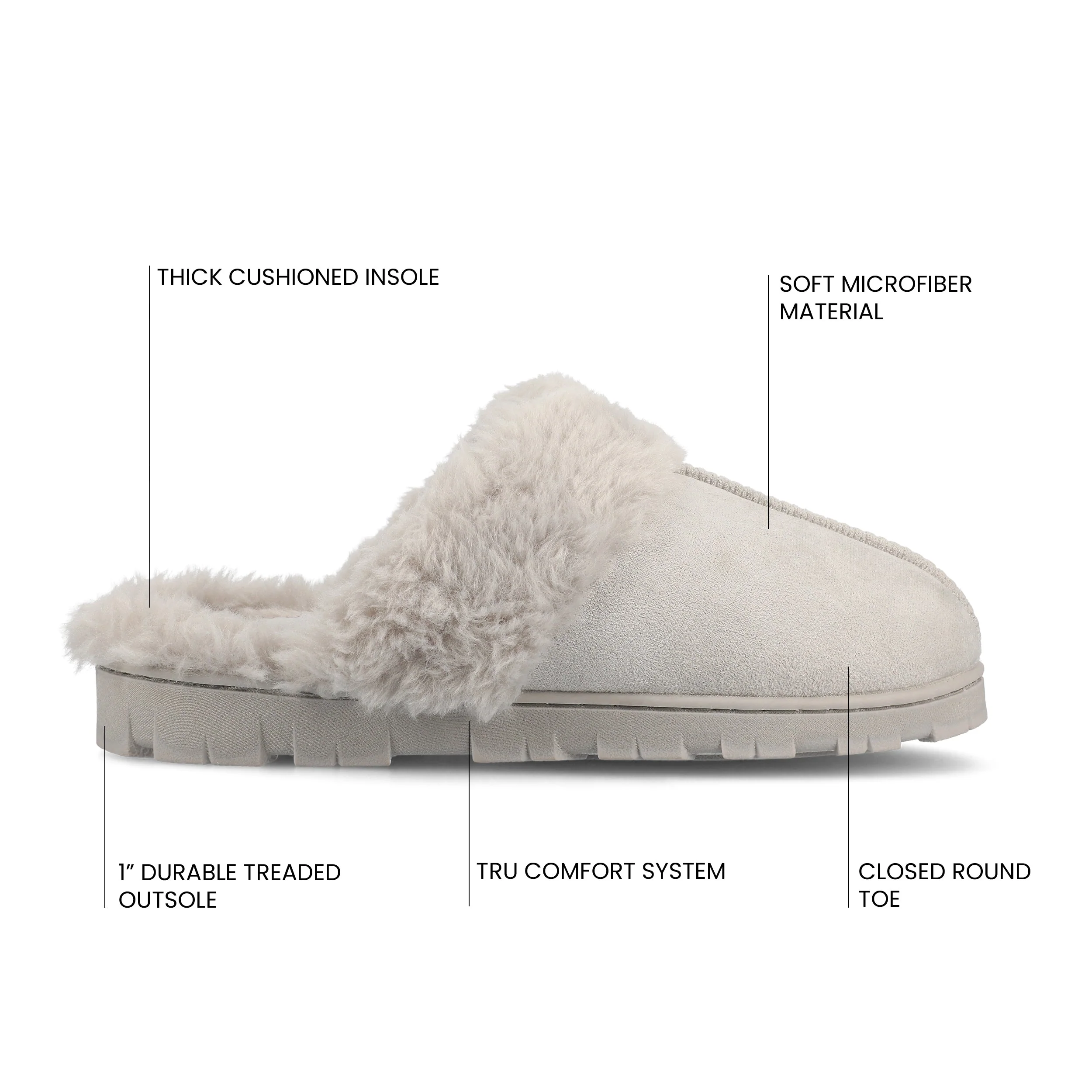 KALLI SLIPPERS IN FAUX SUEDE - Grey Faux Suede - Image 7
