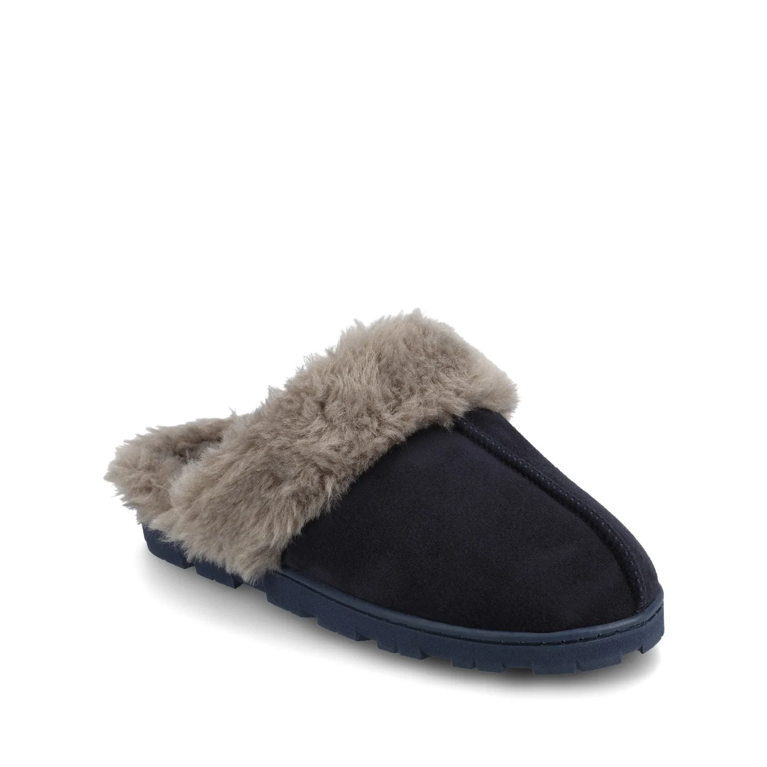 KALLI SLIPPERS IN FAUX SUEDE - Navy Faux Suede - Image 2