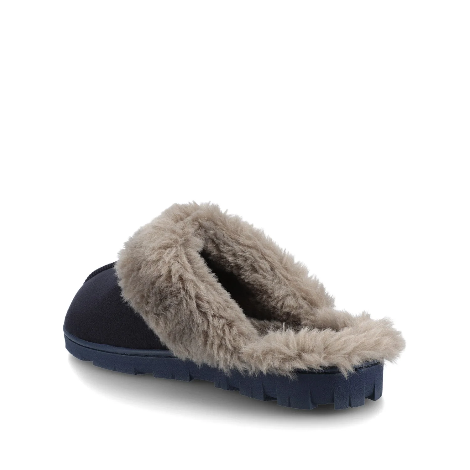 KALLI SLIPPERS IN FAUX SUEDE - Navy Faux Suede - Image 3