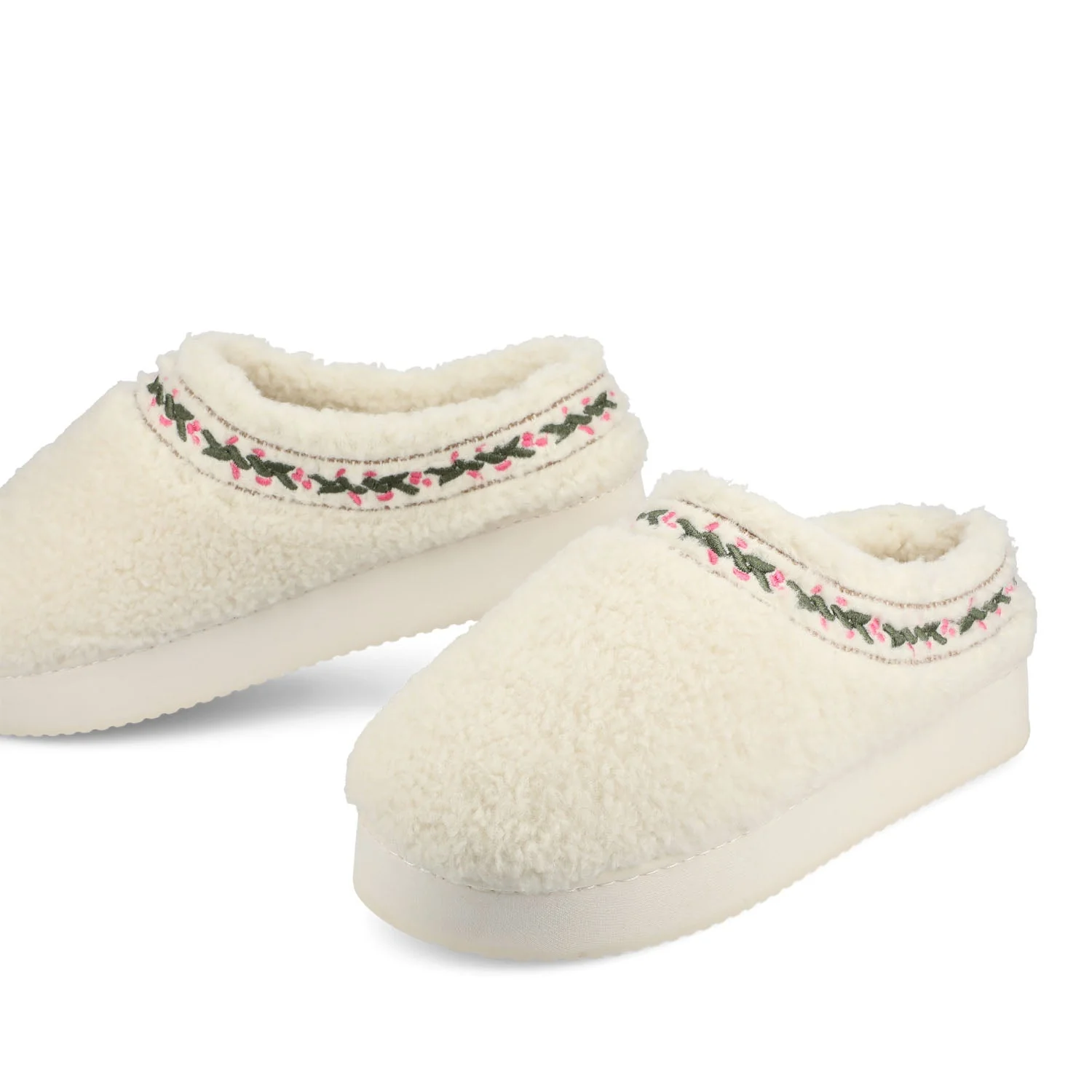 PALLMER SLIPPERS IN FAUX SHEARLING - Cream Fleece - Image 3