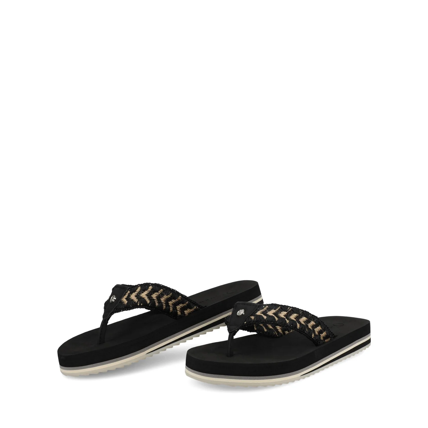 ELODDIE WOVEN STRAP BEACH SANDALS - Black - Image 2