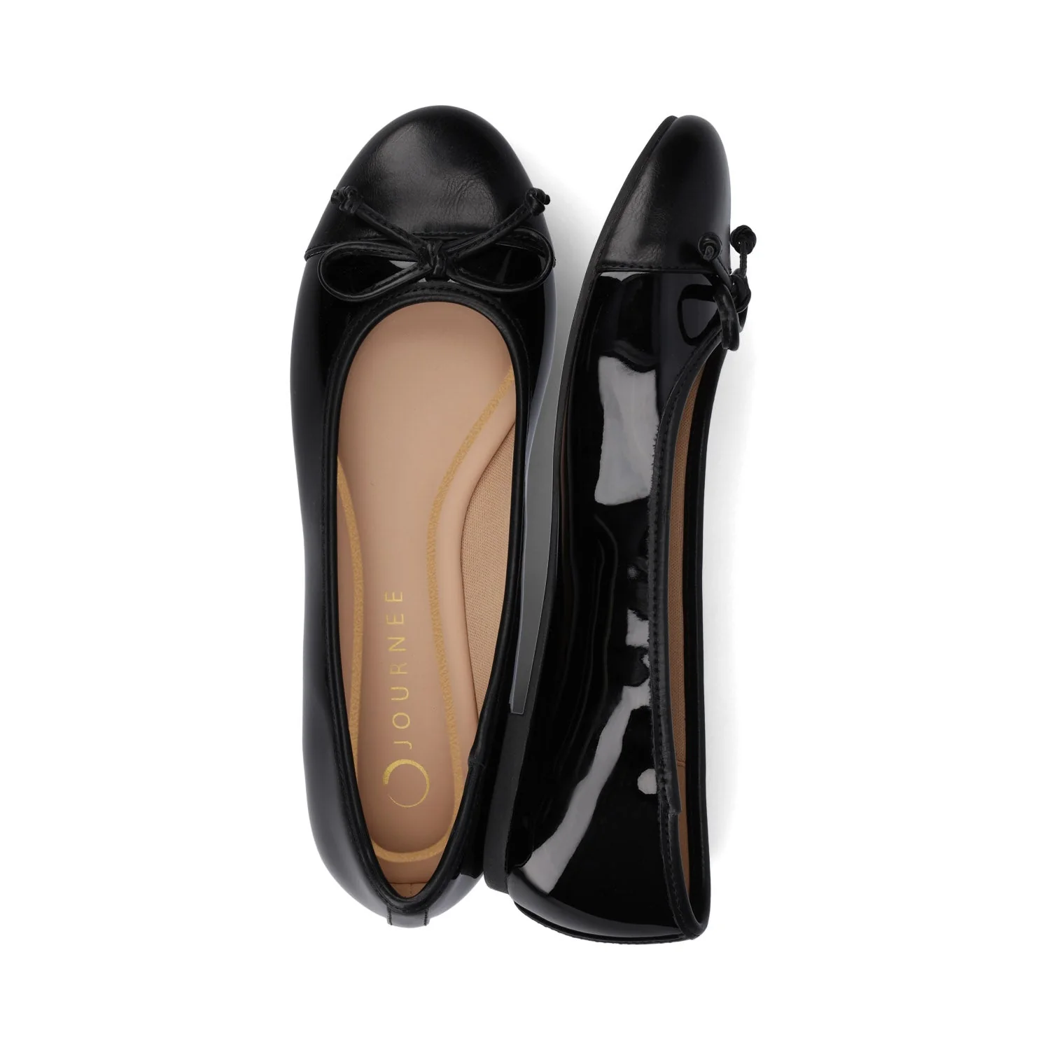 KAIAH CAPTOE BALLET FLATS IN VEGAN LEATHER - Black Patent - Image 3