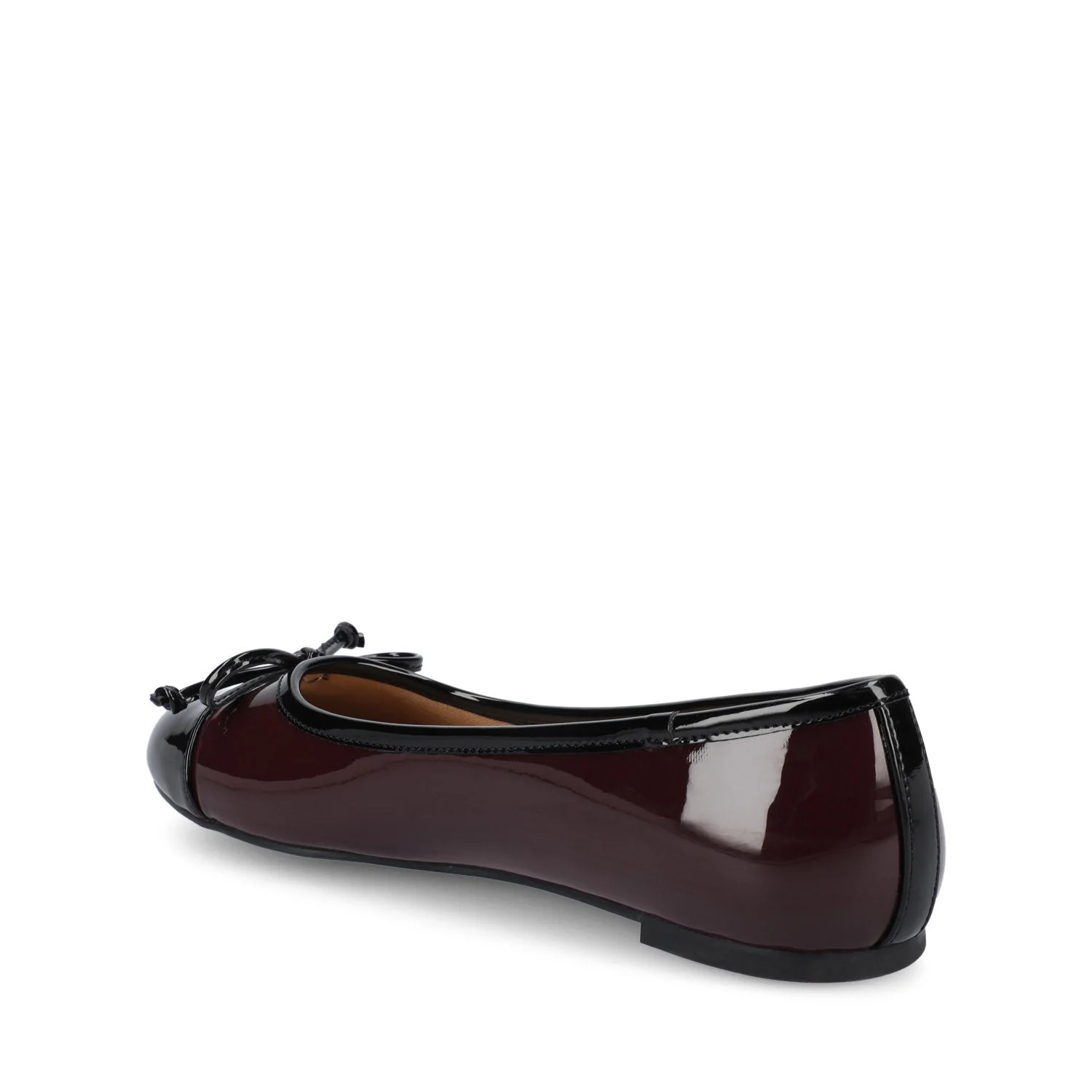 KAIAH CAPTOE BALLET FLATS IN VEGAN LEATHER IN WIDE - Oxblood Patent - Image 3
