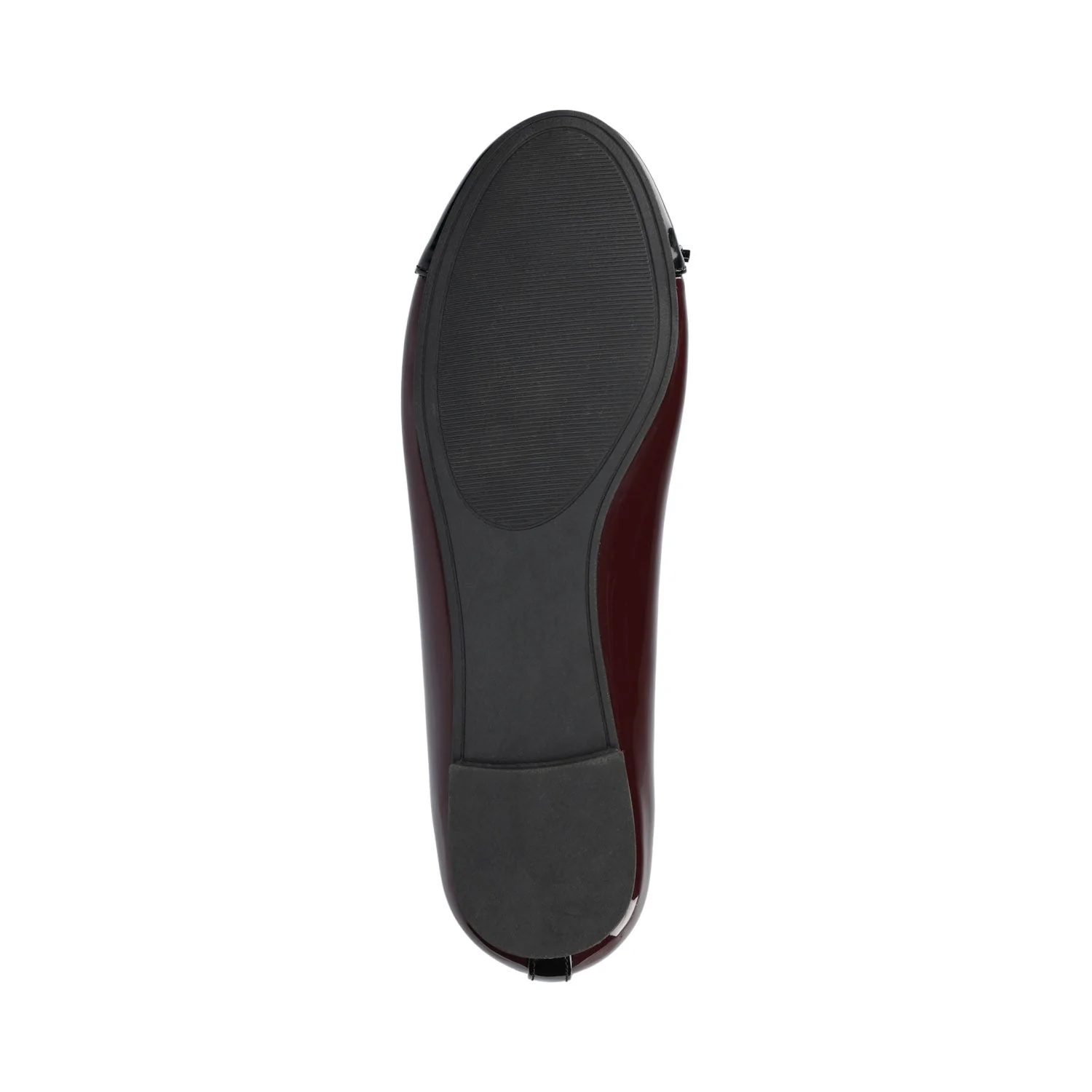 KAIAH CAPTOE BALLET FLATS IN VEGAN LEATHER IN WIDE - Oxblood Patent - Image 5