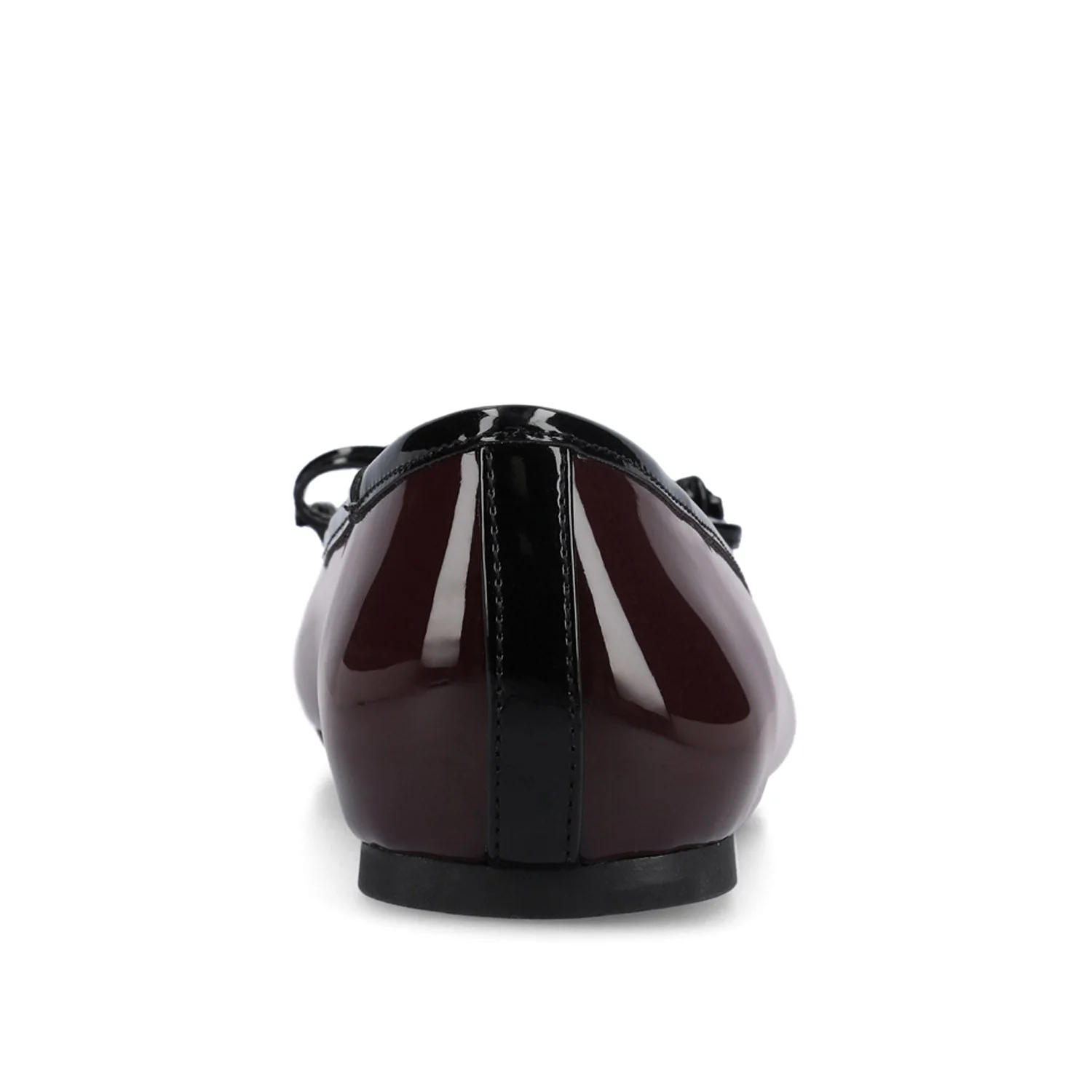 KAIAH CAPTOE BALLET FLATS IN VEGAN LEATHER - Oxblood Patent - Image 7