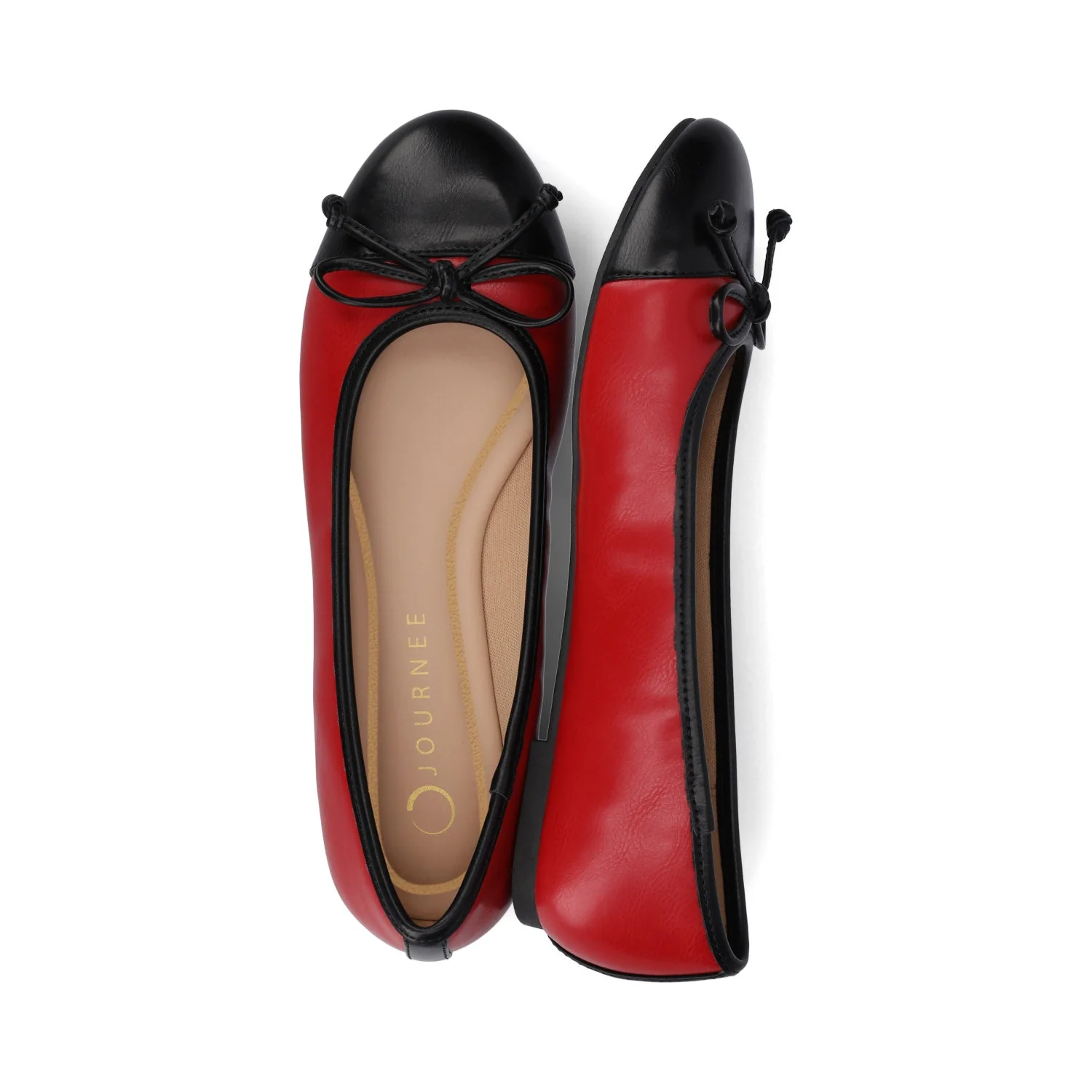 KAIAH CAPTOE BALLET FLATS IN VEGAN LEATHER - Red - Image 3