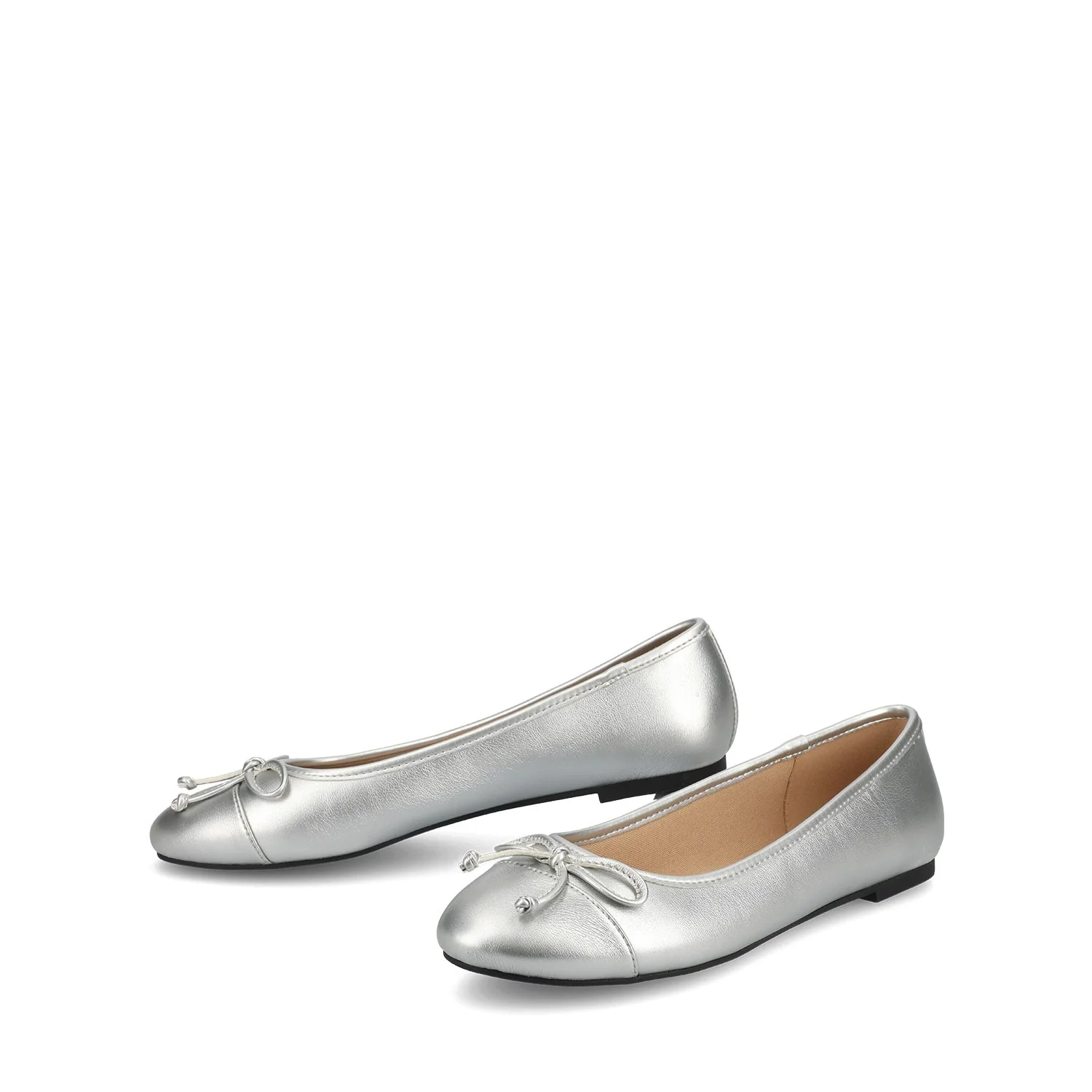 KAIAH CAPTOE BALLET FLATS IN VEGAN LEATHER - Silver - Image 2