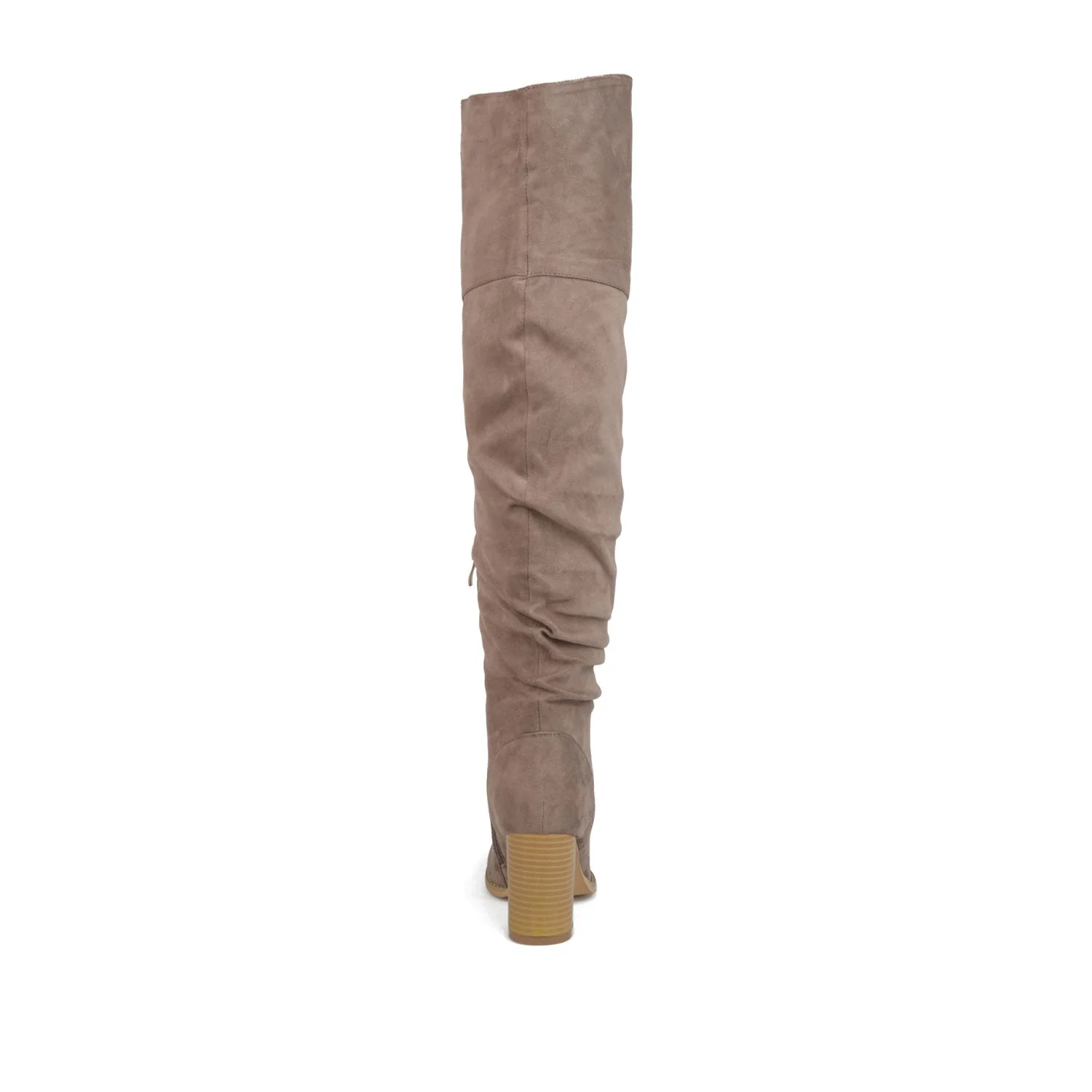 KAISON THIGH HIGH BOOTS IN FAUX SUEDE - Taupe Suede - Image 7
