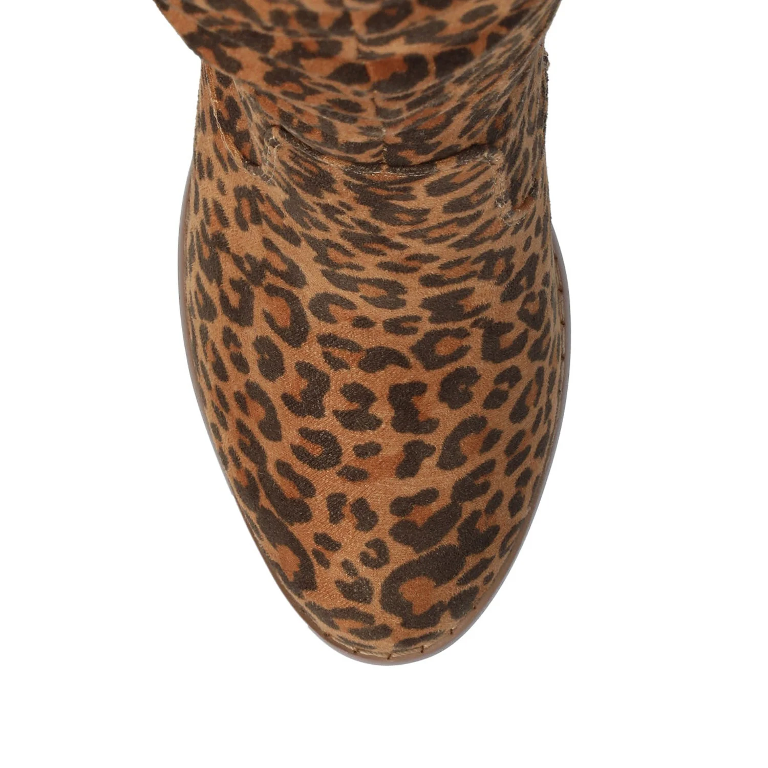 KAISON THIGH HIGH BOOTS IN WIDE CALF - Leopard Faux Suede - Image 4