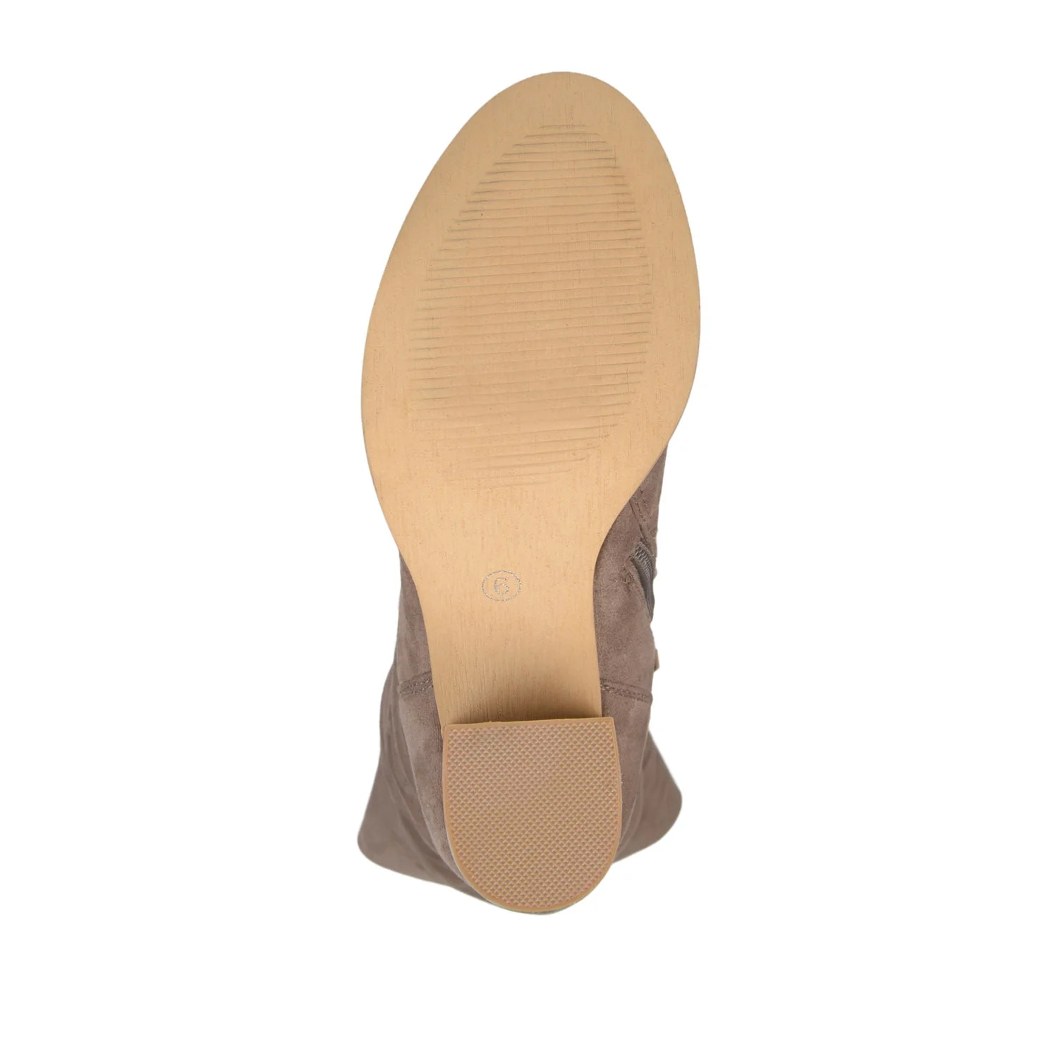 KAISON THIGH HIGH BOOTS IN WIDE CALF - Taupe Suede - Image 8