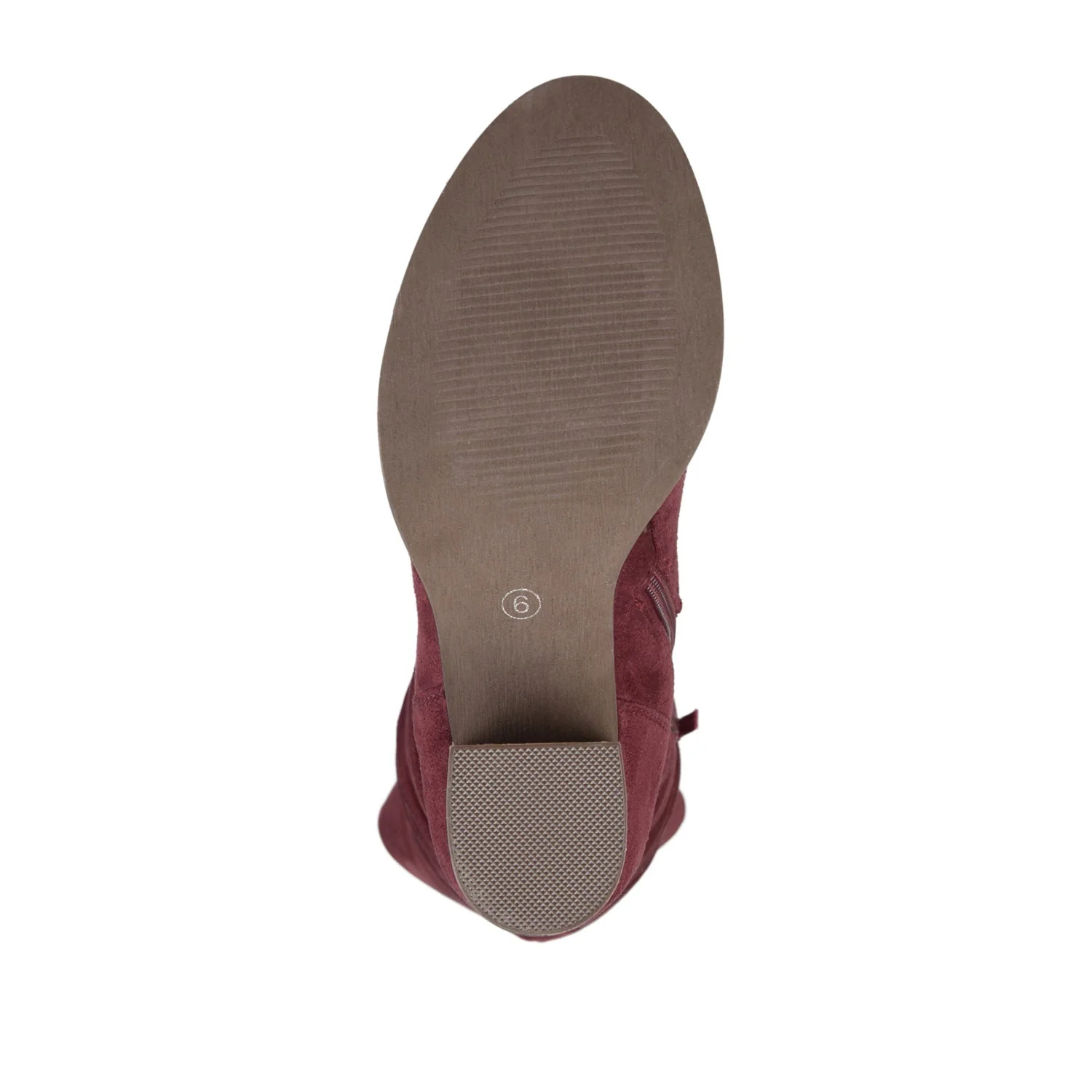 KAISON THIGH HIGH BOOTS IN WIDE CALF - Wine Faux Suede - Image 9