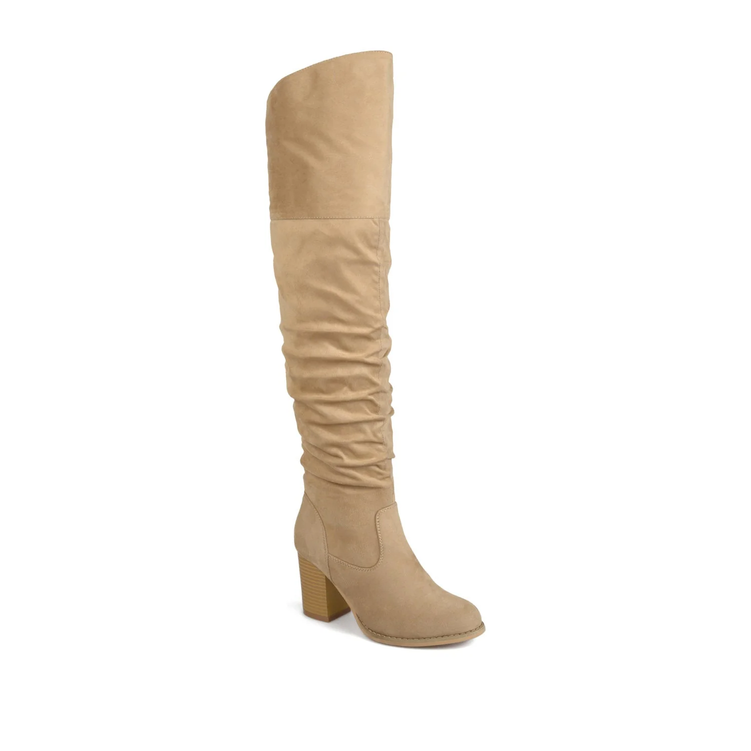 KAISON BOOTS IN WIDE WIDTH - Stone Faux Suede - Image 2
