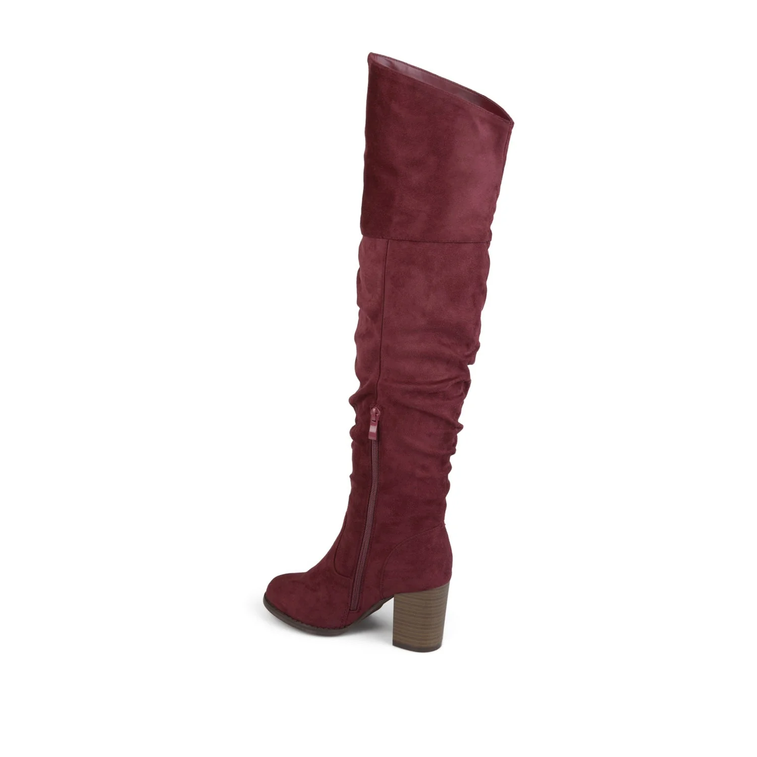 KAISON BOOTS IN WIDE WIDTH & CALF - Wine Faux Suede - Image 5