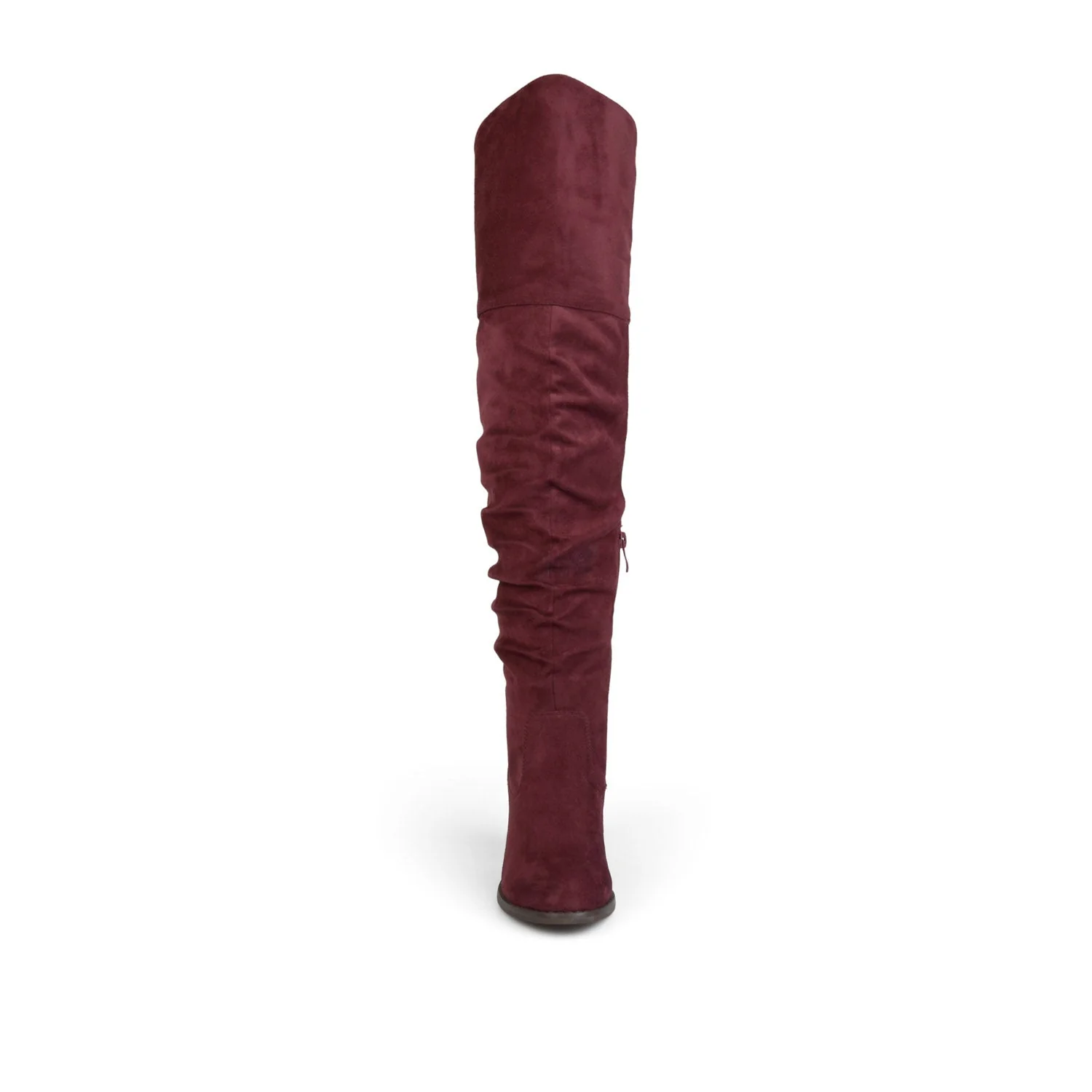 KAISON BOOTS IN WIDE WIDTH & CALF - Wine Faux Suede - Image 6
