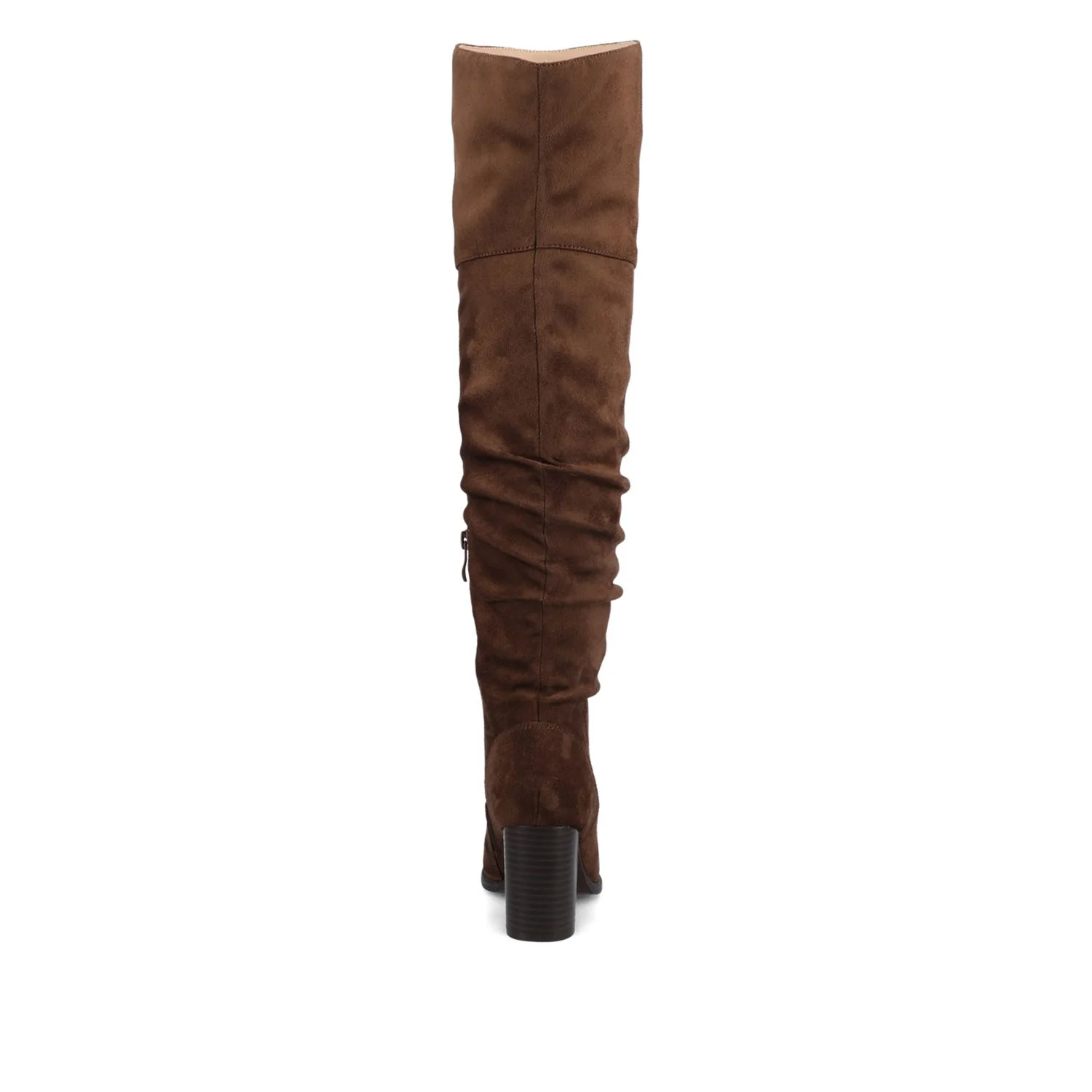 KAISON THIGH HIGH BOOTS IN X-WIDE CALF - Chocolate Suede - Image 6