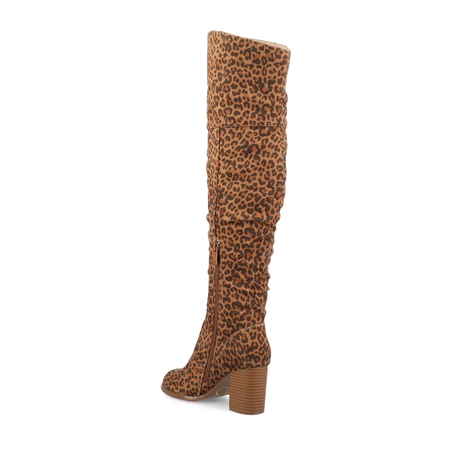 KAISON THIGH HIGH BOOTS IN X-WIDE CALF - Leopard Faux Suede - Image 3