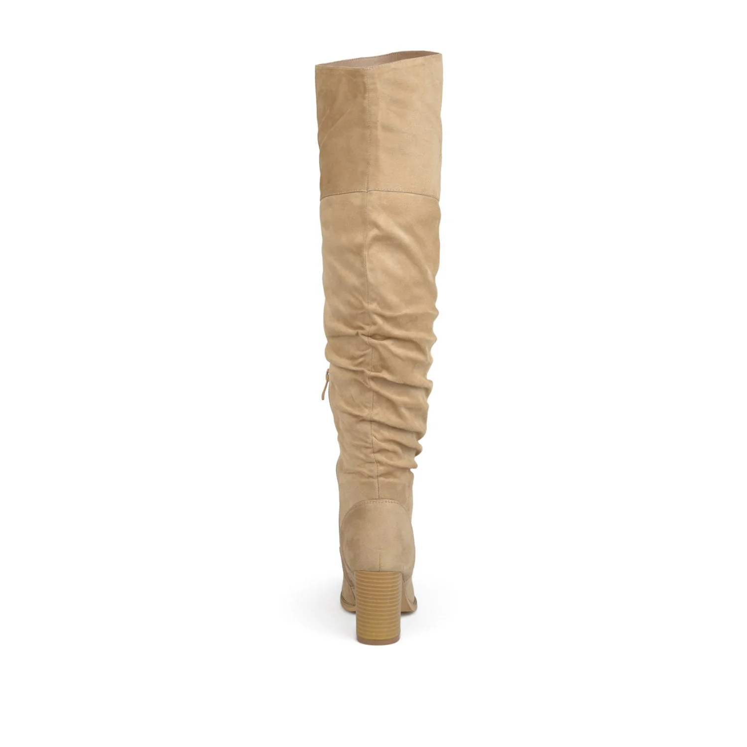 KAISON THIGH HIGH BOOTS IN X-WIDE CALF - Stone Faux Suede - Image 7