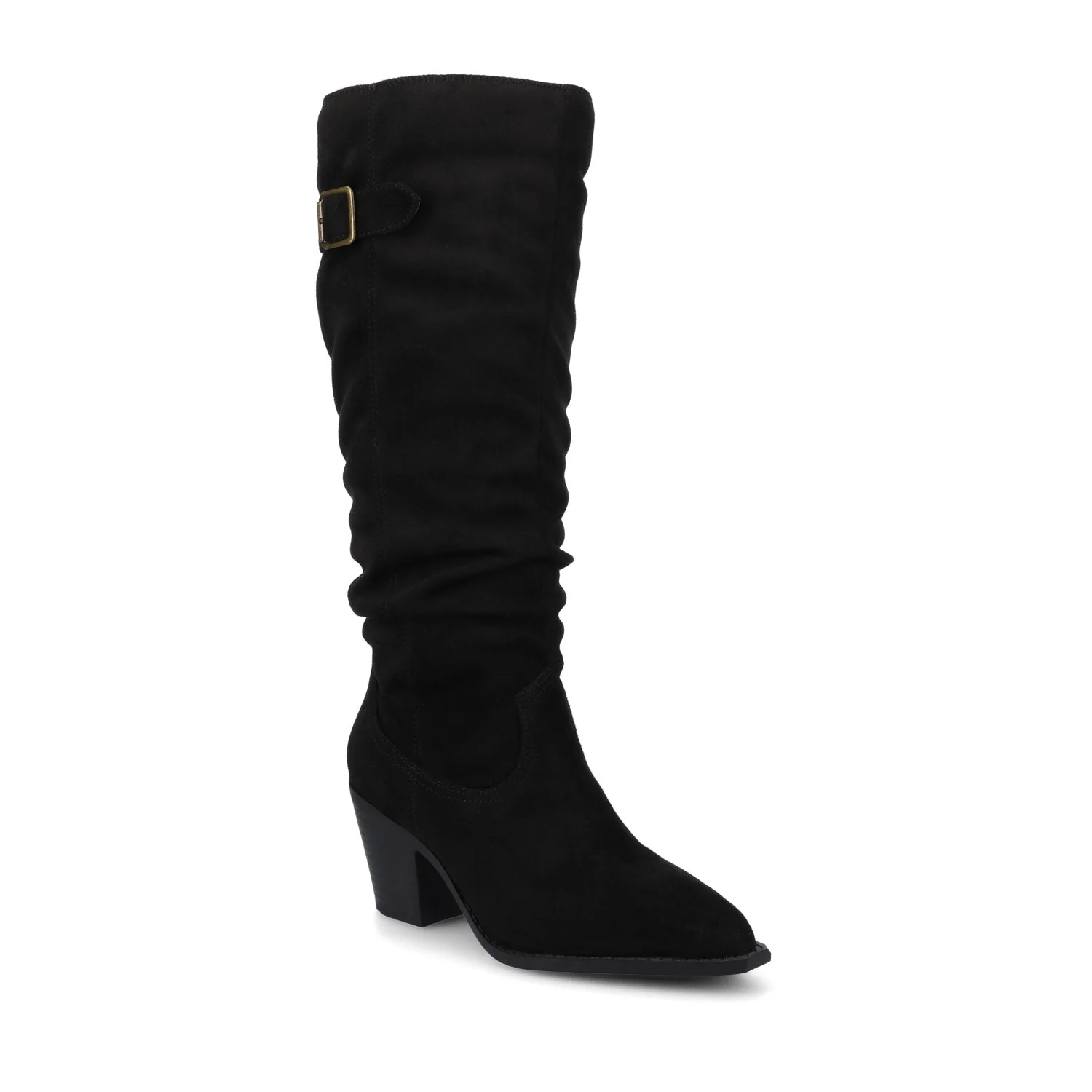KALEAH KNEE HIGH SLOUCHY BOOT IN WIDE CALF - Black - Image 4