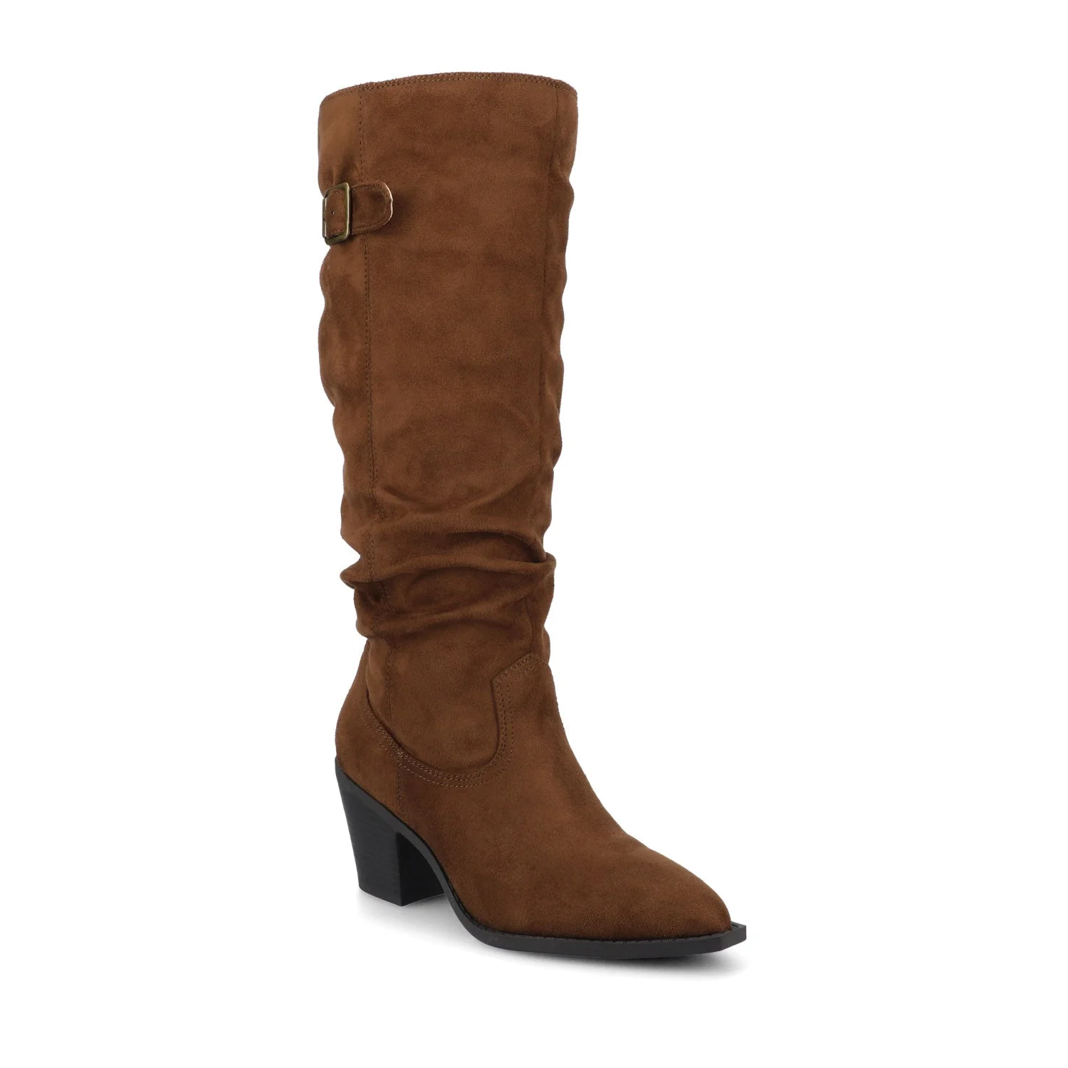 KALEAH KNEE HIGH SLOUCHY BOOT IN WIDE CALF - Brown - Image 2