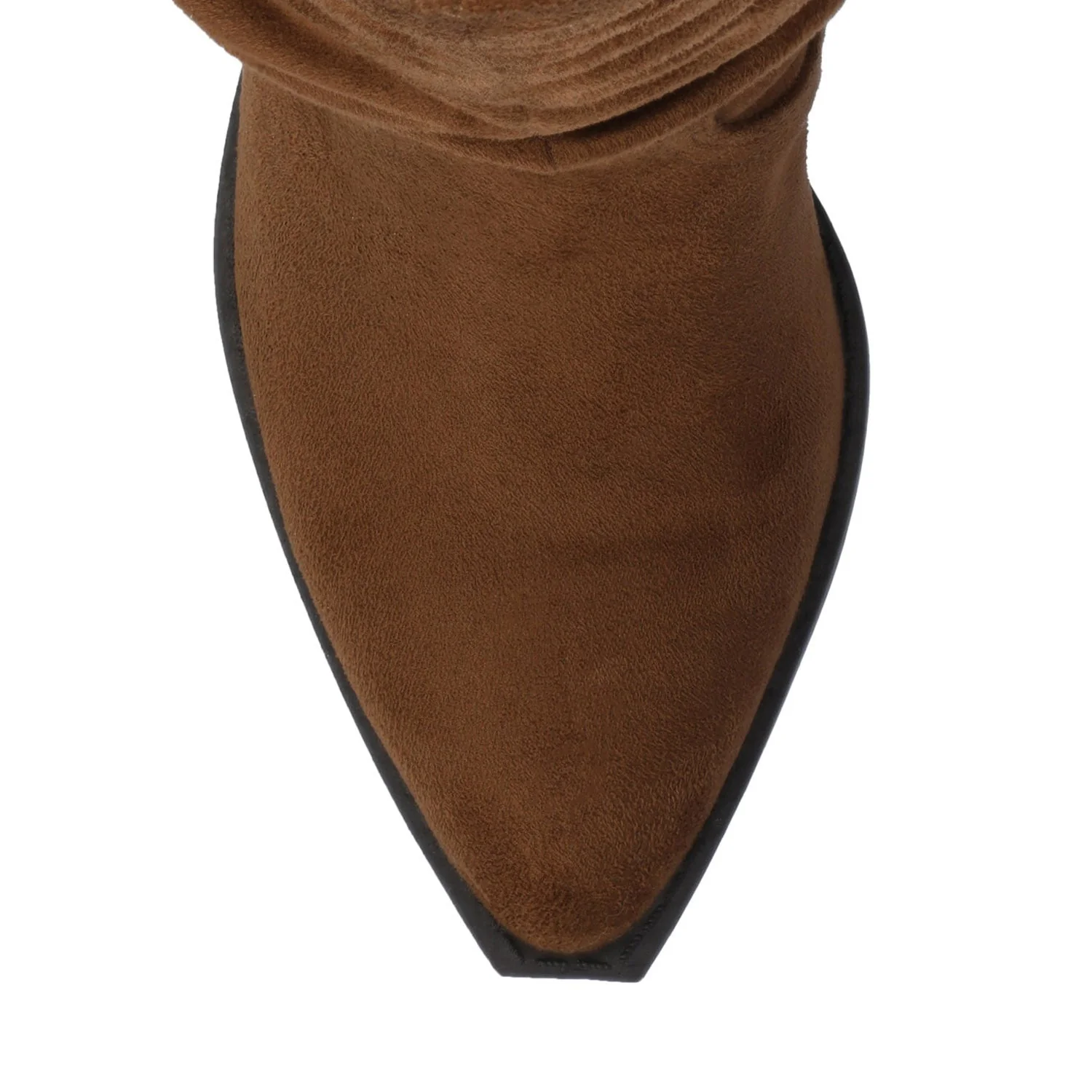 KALEAH KNEE HIGH SLOUCHY BOOT IN WIDE CALF - Brown - Image 4