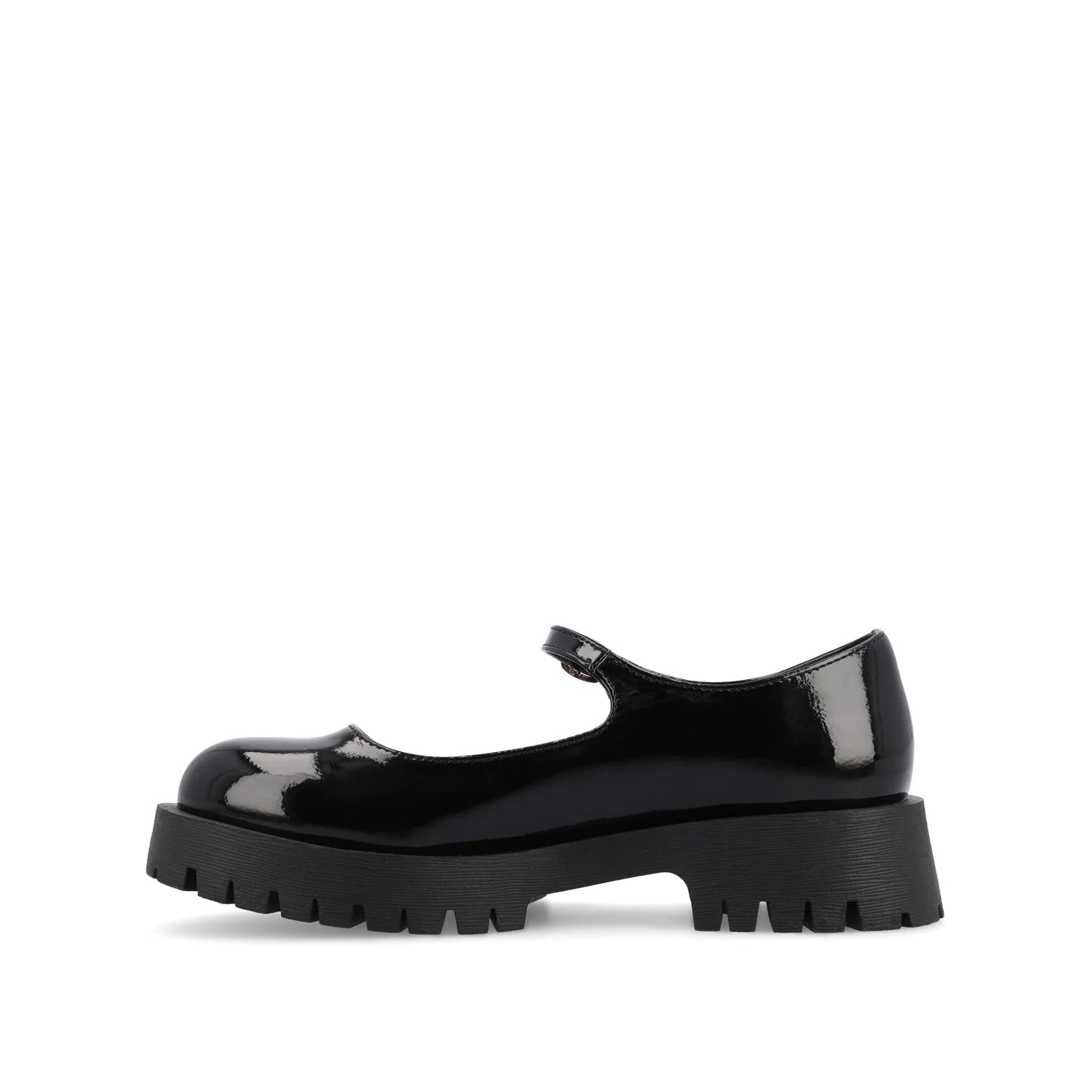 KAMIE LUG SOLE MARY JANE FLATS - Black Patent - Image 3