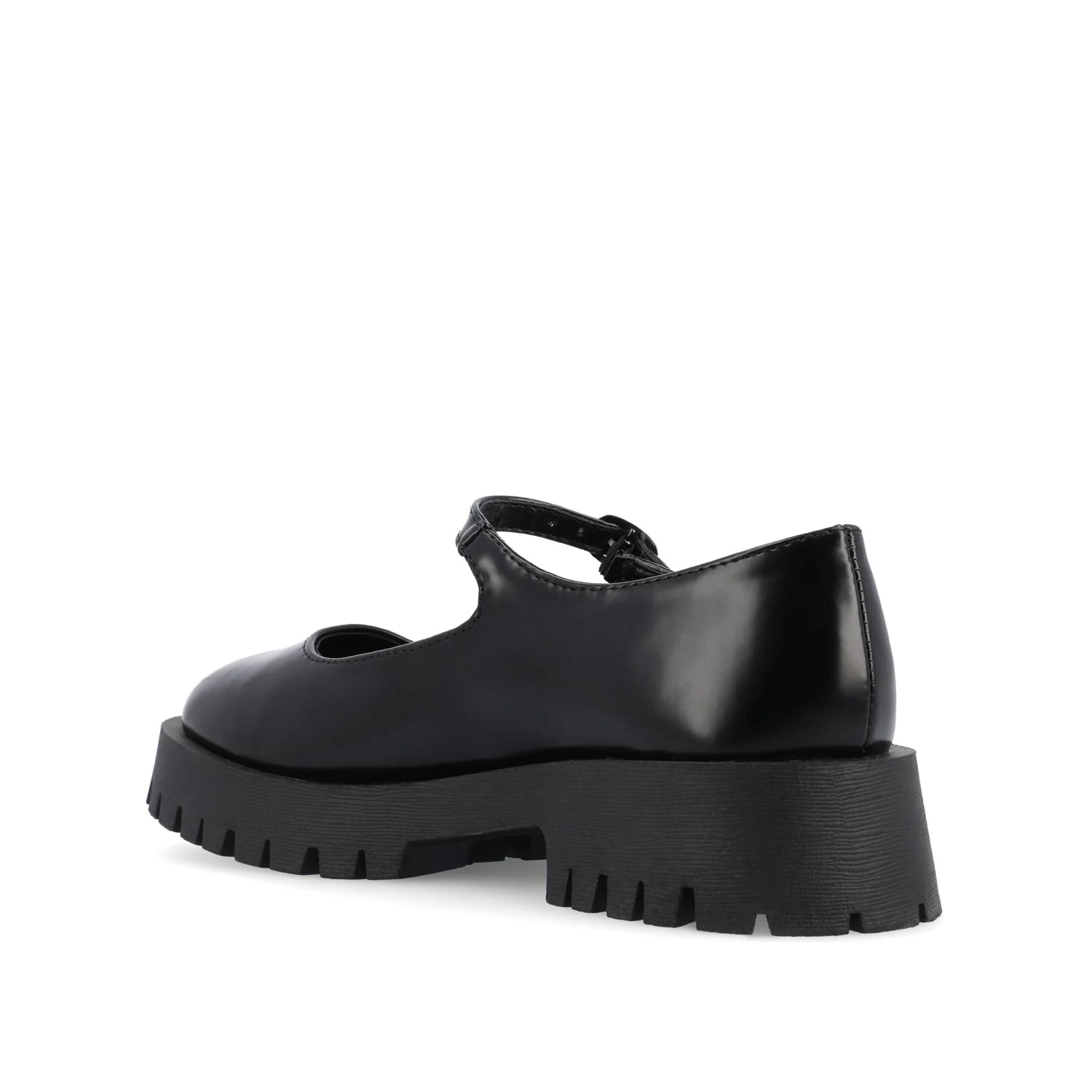 KAMIE LUG SOLE MARY JANE FLATS - Black PU - Image 5