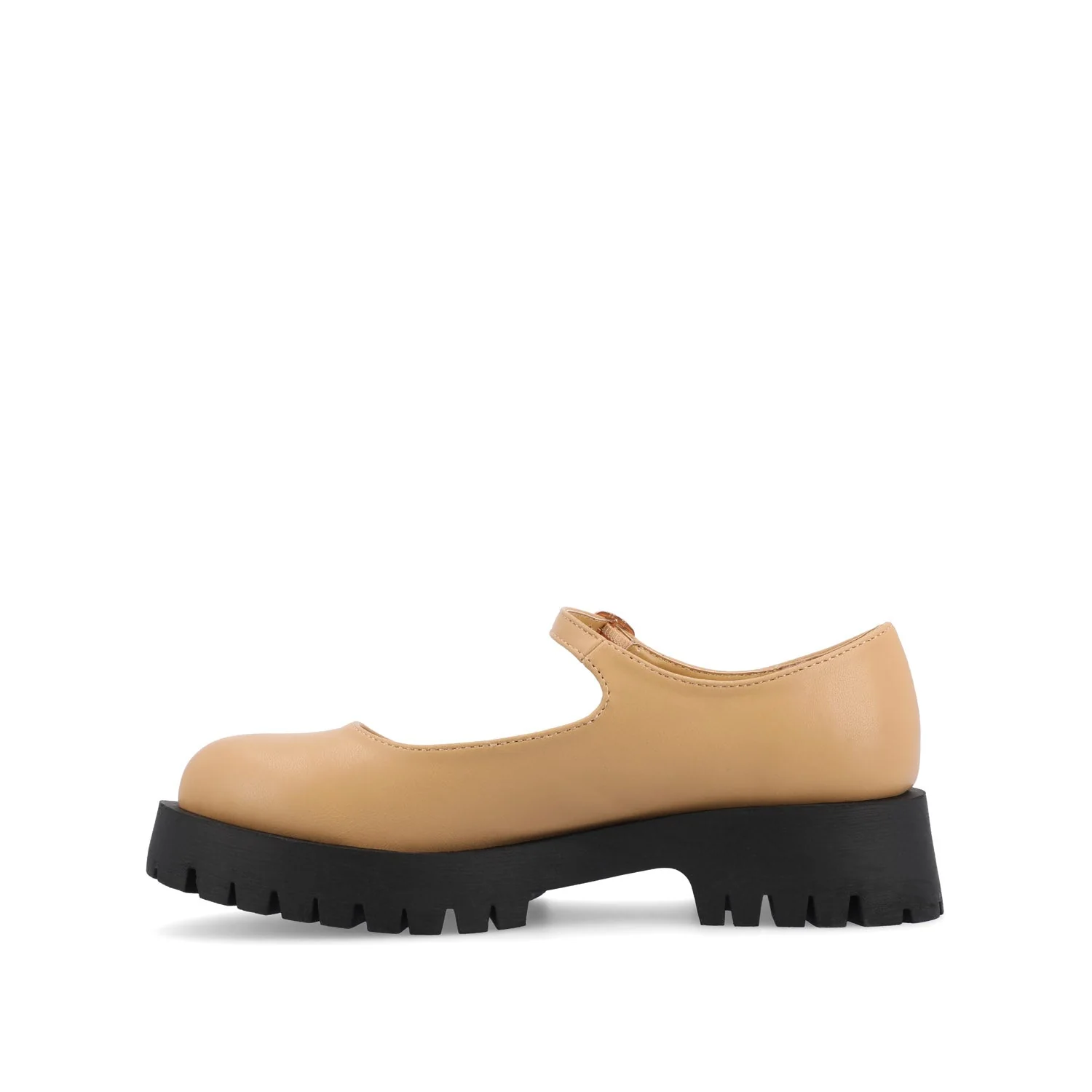KAMIE LUG SOLE MARY JANE FLATS - Tan PU - Image 3
