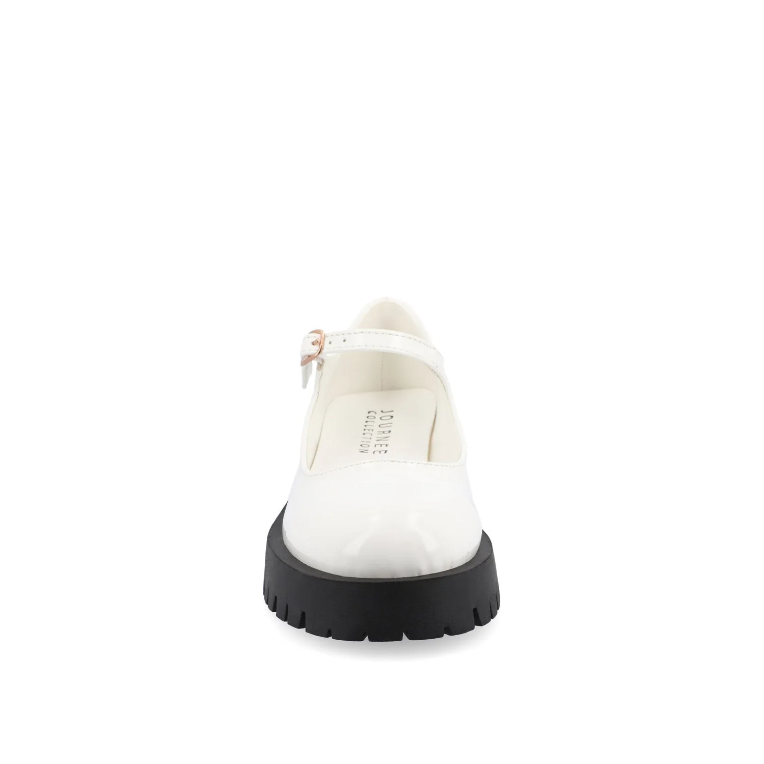 KAMIE LUG SOLE MARY JANE FLATS IN WIDE - White Patent - Image 7