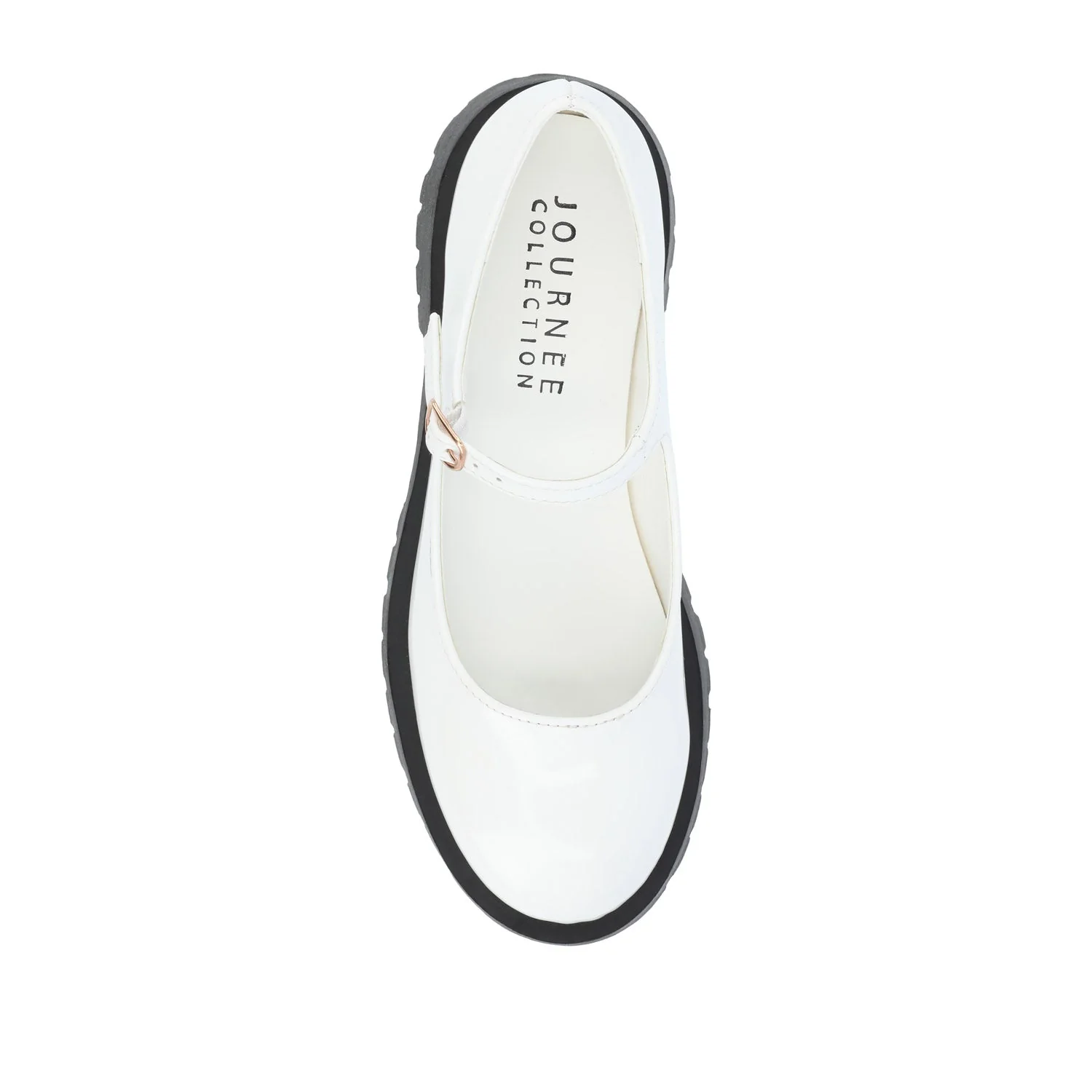 KAMIE LUG SOLE MARY JANE FLATS - White Patent - Image 8