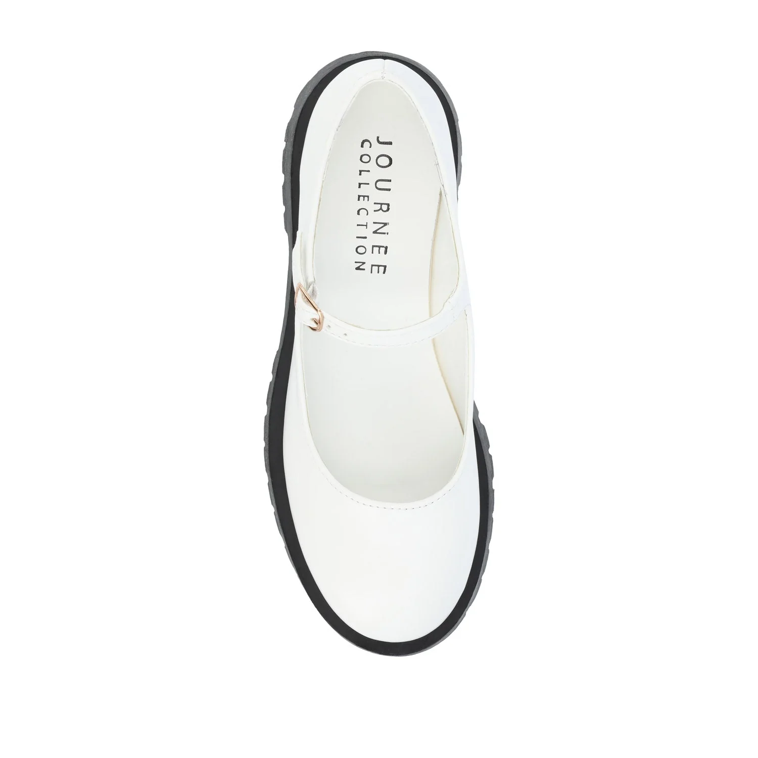 KAMIE LUG SOLE MARY JANE FLATS - White PU - Image 5