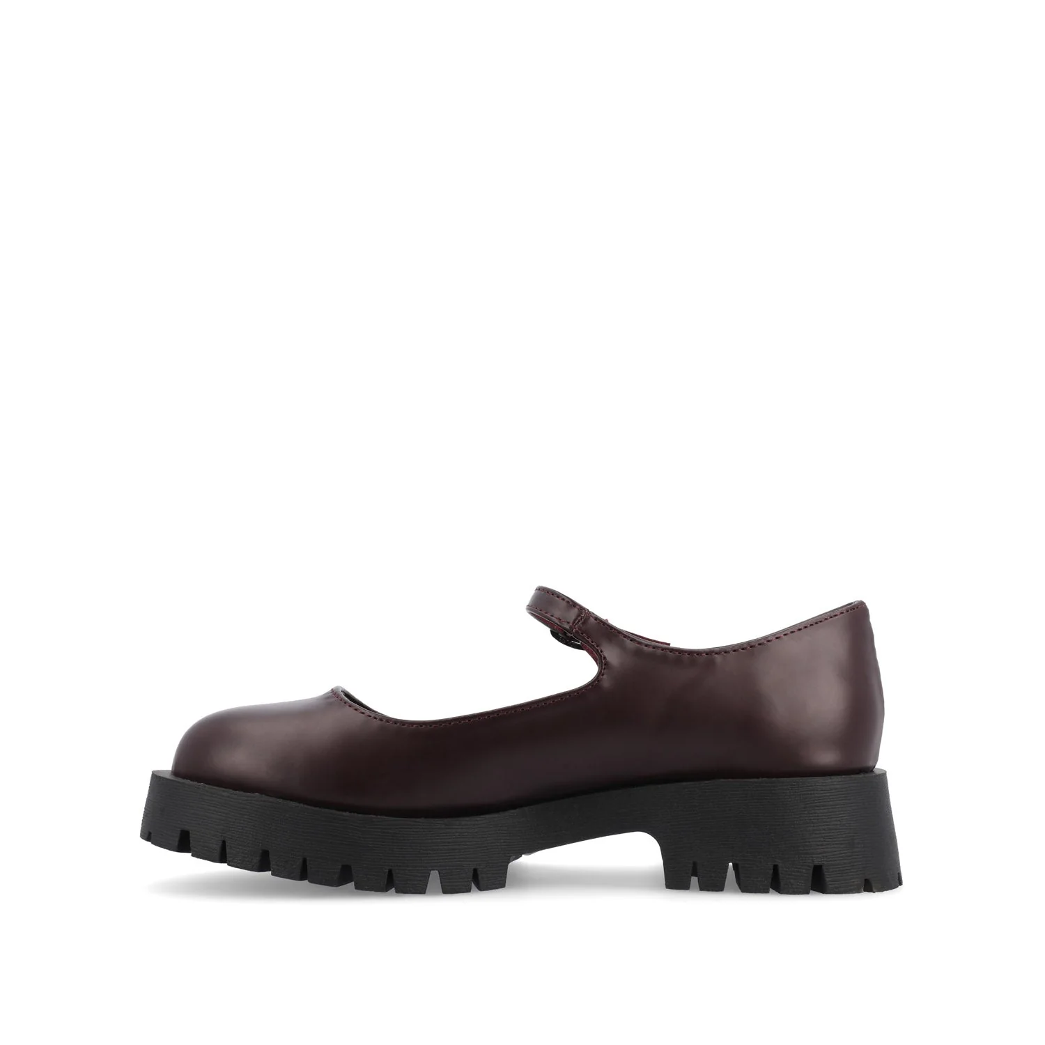 KAMIE LUG SOLE MARY JANE FLATS - Wine PU - Image 3