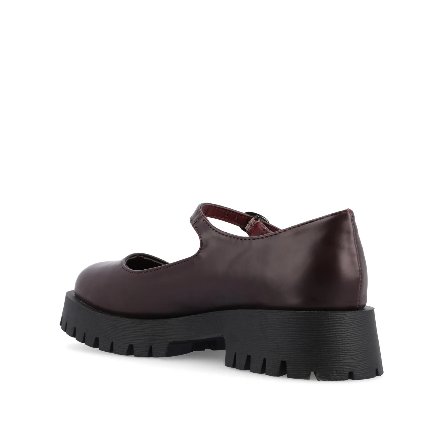 KAMIE LUG SOLE MARY JANE FLATS - Wine PU - Image 4