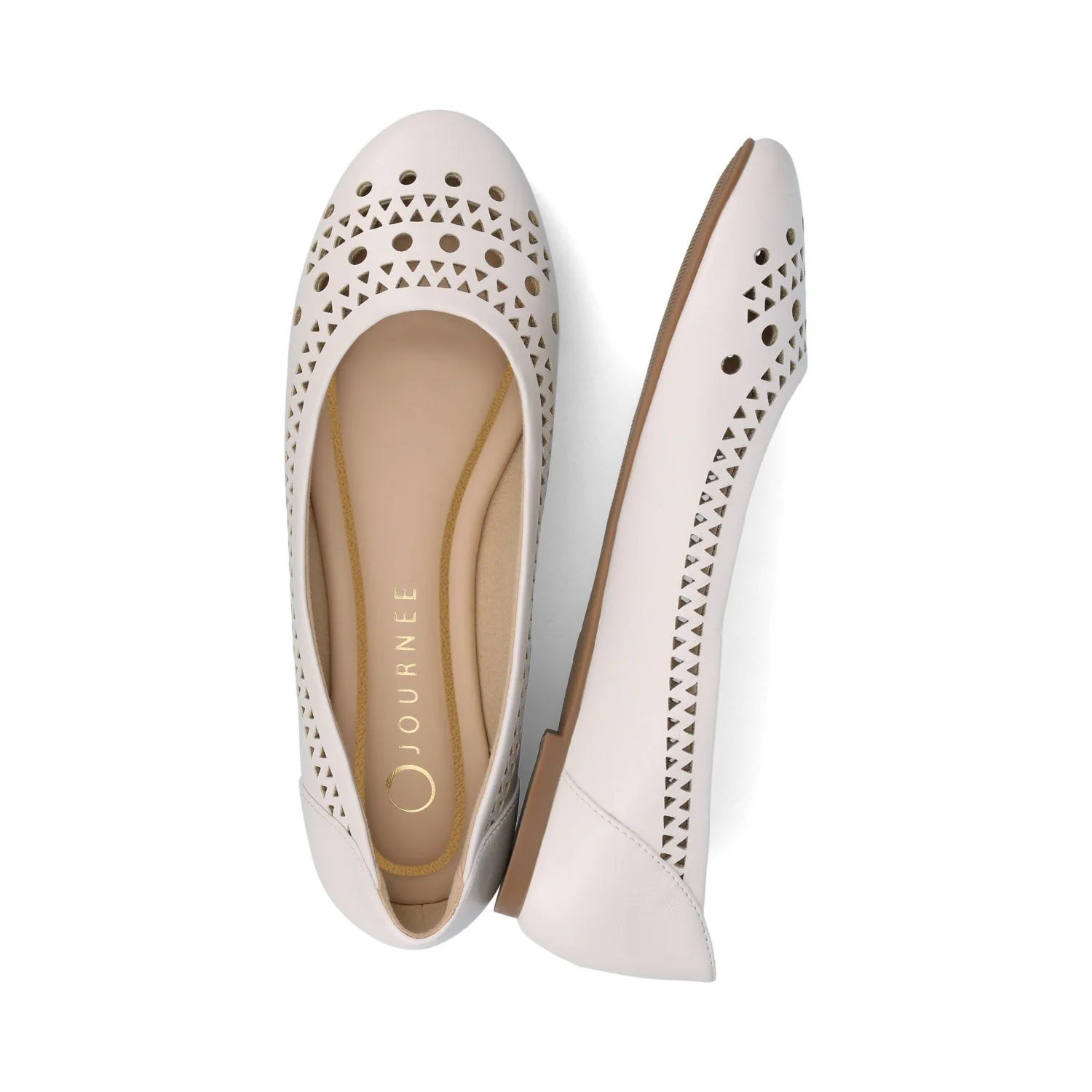 KAMRAH BALLET FLATS IN VEGAN LEATHER - Bone PU - Image 3