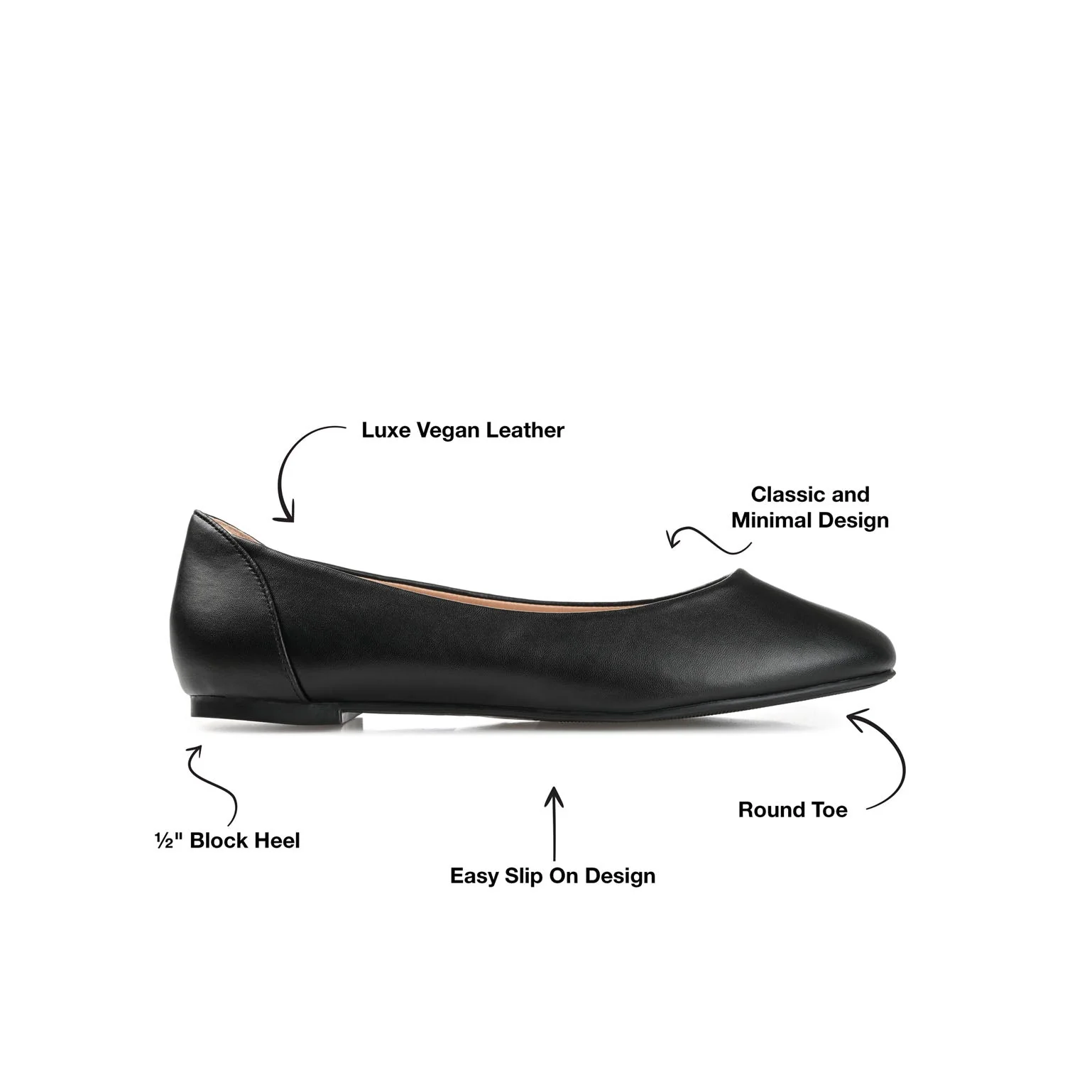 KAVN VEGAN LEATHER FLATS IN WIDE - Black - Image 8