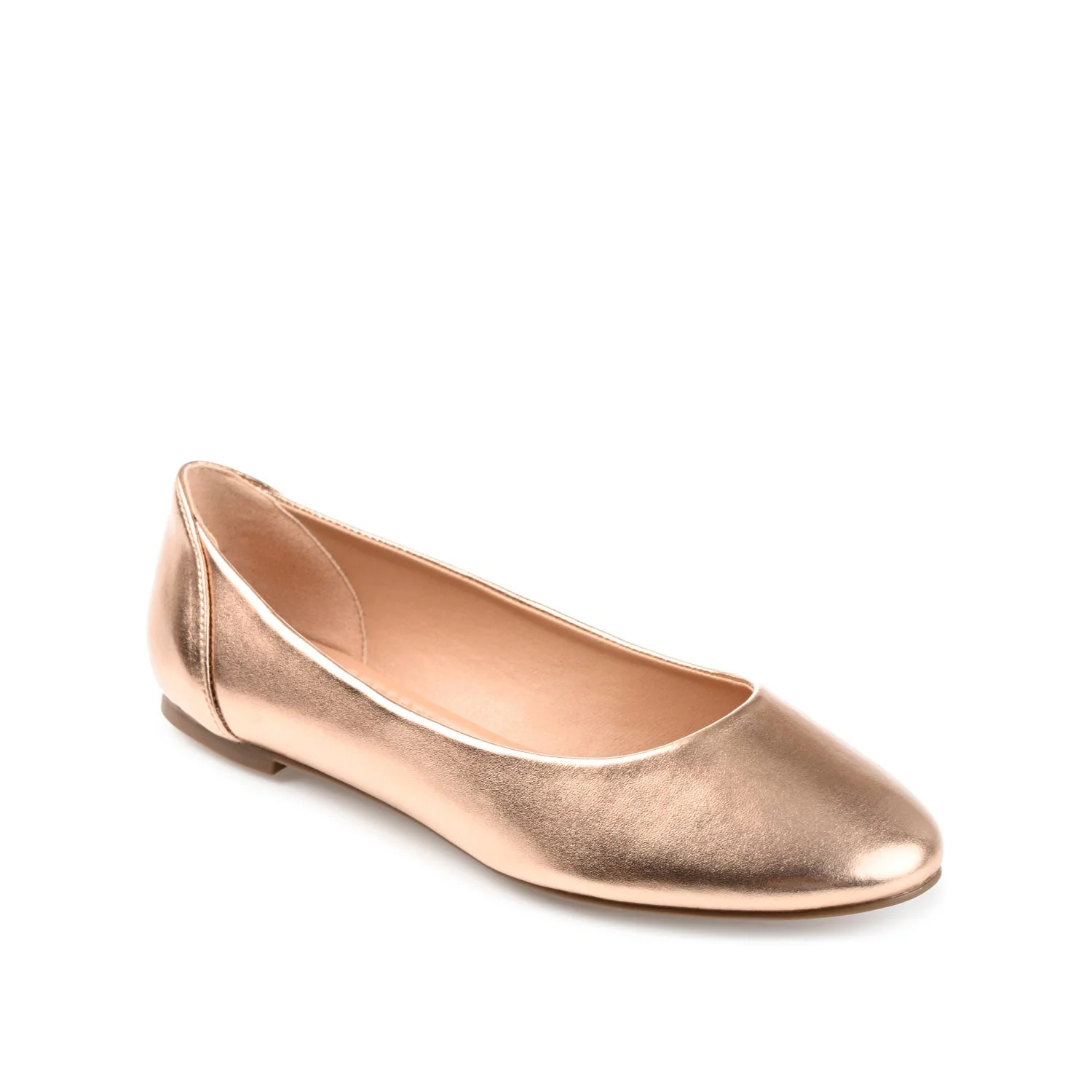 KAVN VEGAN LEATHER FLATS IN WIDE - Rose Gold PU - Image 2