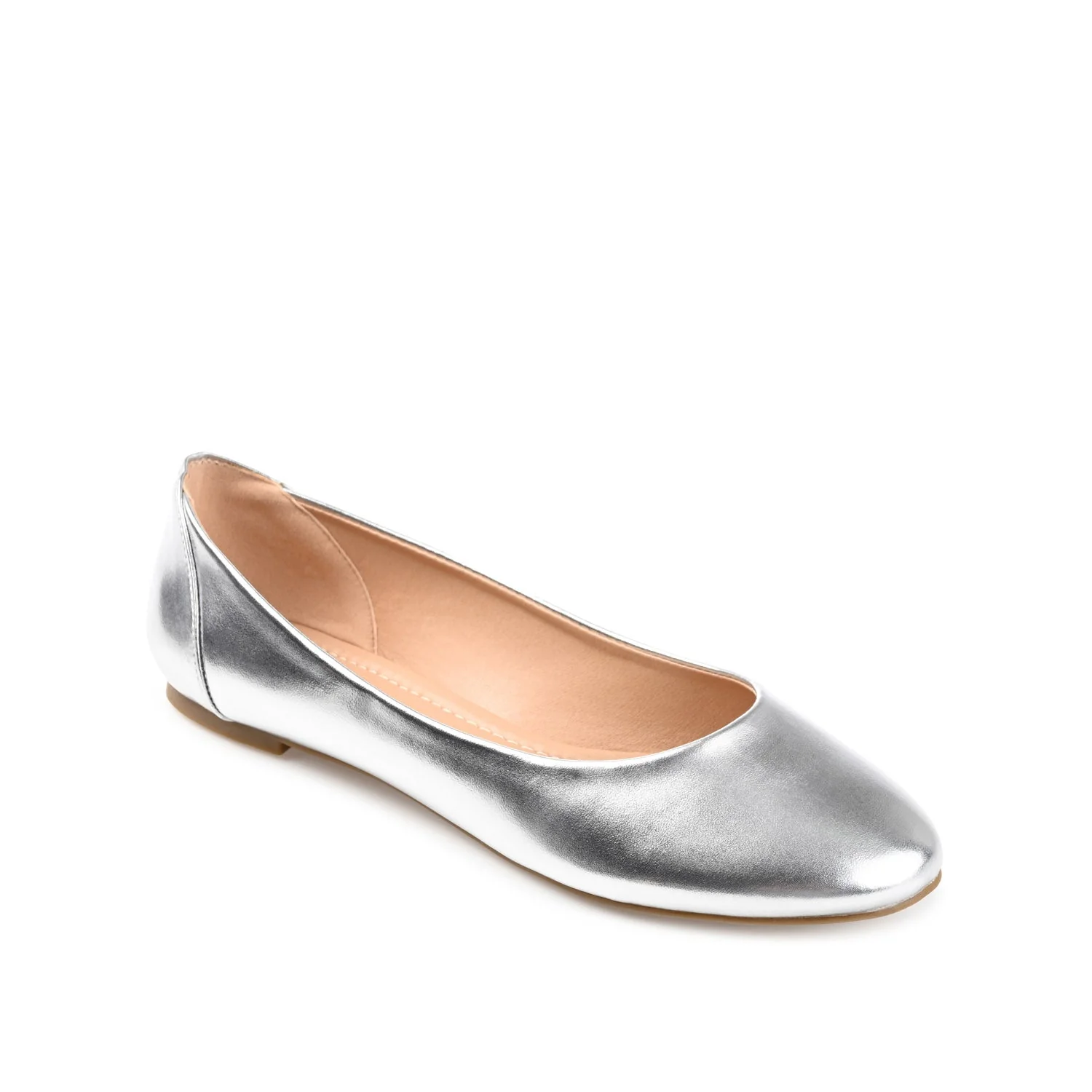 KAVN VEGAN LEATHER FLATS IN WIDE - Silver PU - Image 2