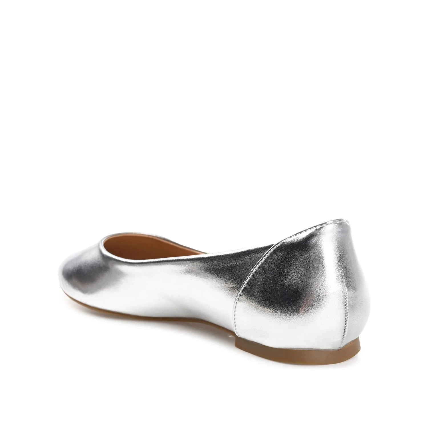 KAVN VEGAN LEATHER FLATS IN WIDE - Silver PU - Image 4