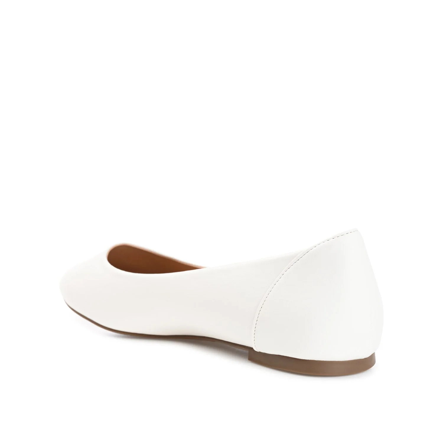 KAVN VEGAN LEATHER FLATS IN WIDE - White - Image 4