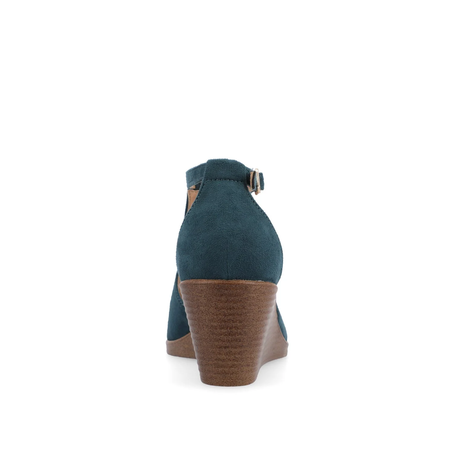 KEDZIE WEDGE HEELED SANDALS IN FAUX SUEDE - Blue Faux Suede - Image 8