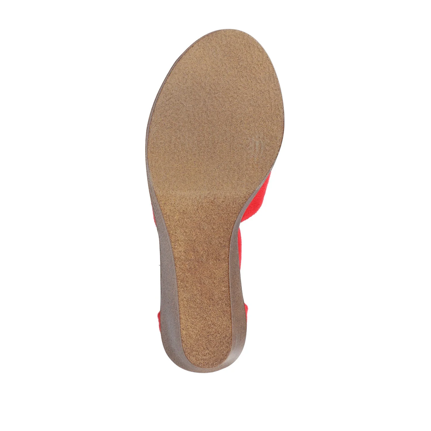 KEDZIE WEDGE HEELED SANDALS IN FAUX SUEDE - Red Faux Suede - Image 8