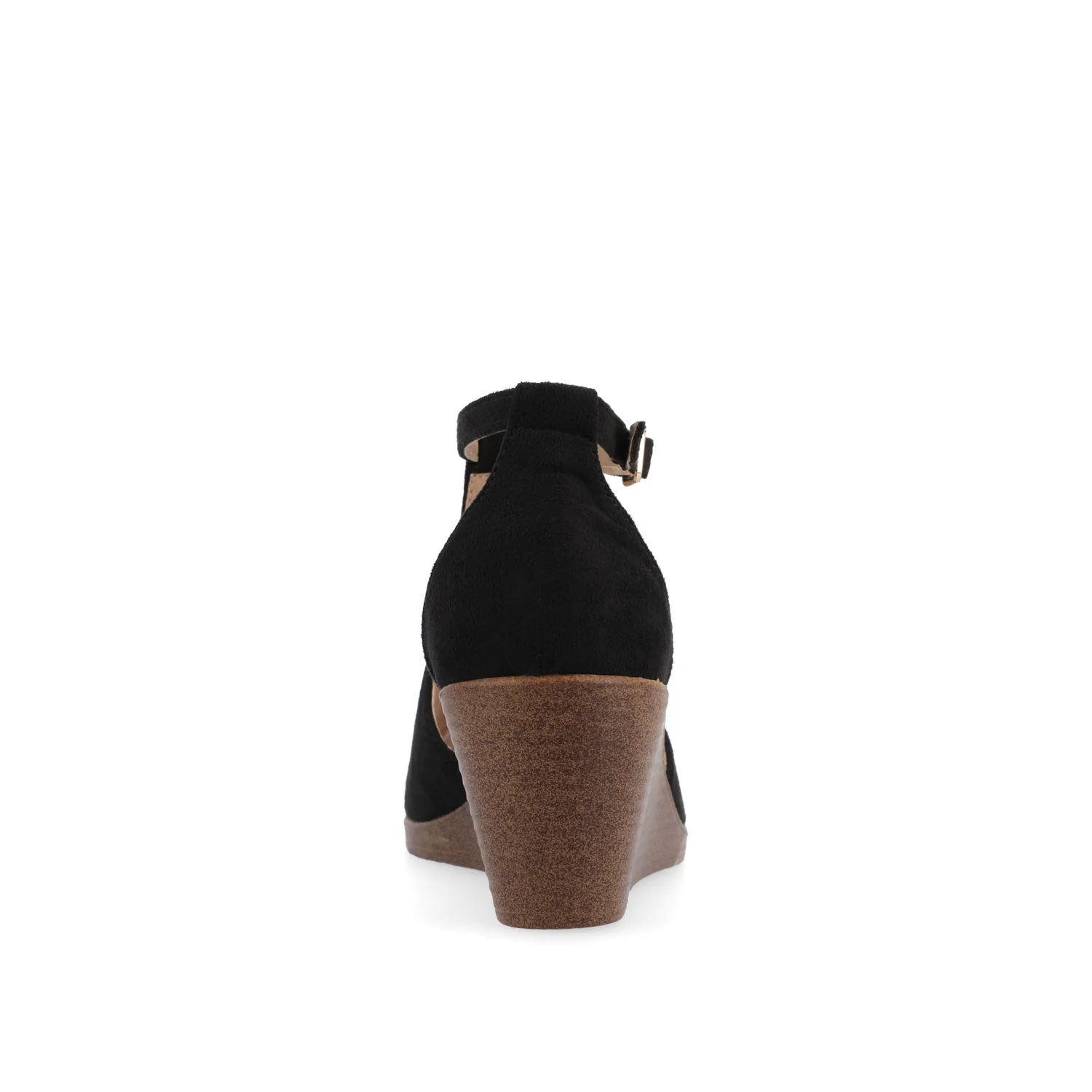 KEDZIE WEDGE HEELED SANDALS IN WIDE - Black Faux Suede - Image 8