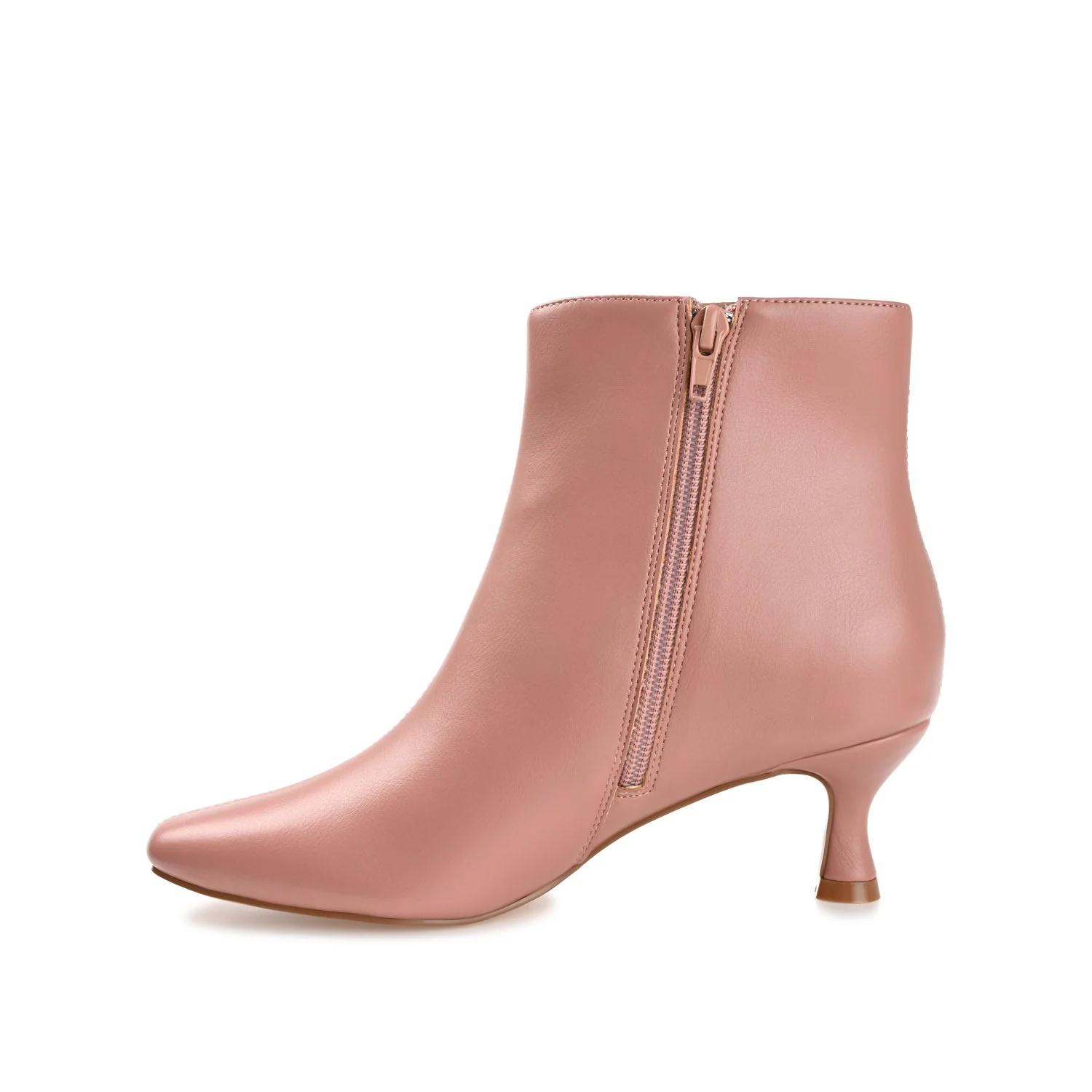 KELSSA POINTED TOE BOOTIES IN VEGAN LEATHER - Blush - Image 3