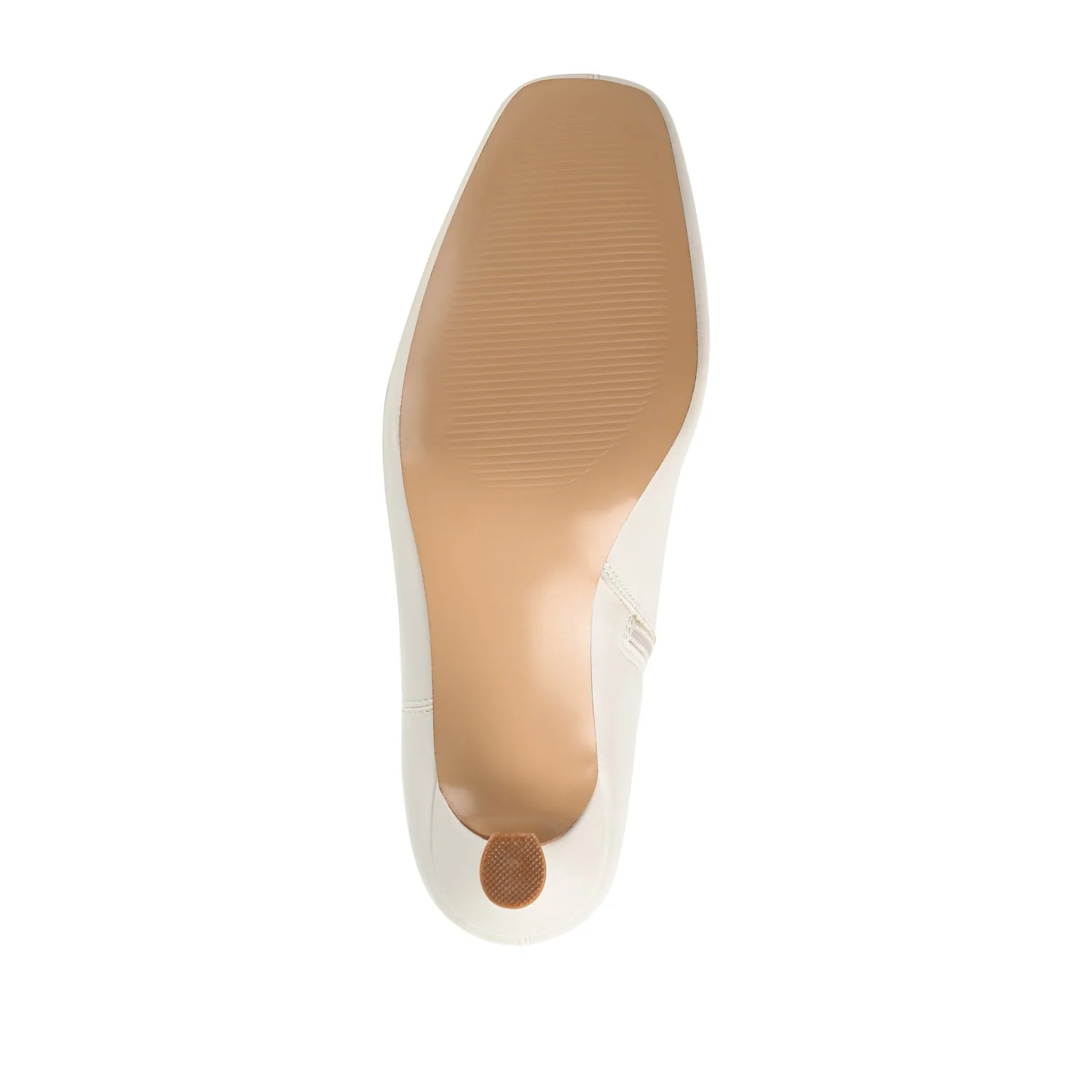 KELSSA POINTED TOE BOOTIES IN VEGAN LEATHER - Bone - Image 9