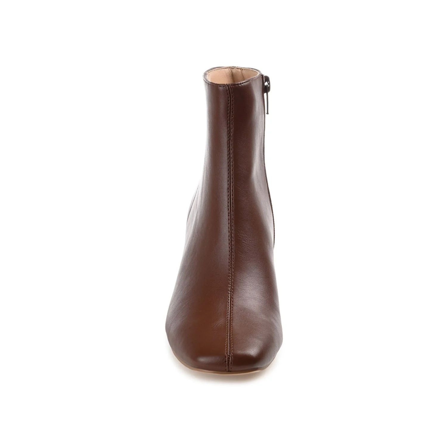KELSSA POINTED TOE BOOTIES IN VEGAN LEATHER - Brown - Image 5
