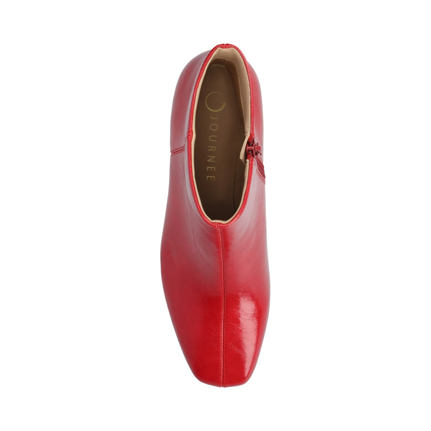 KELSSA POINTED TOE BOOTIES IN VEGAN LEATHER - Red Patent - Image 4