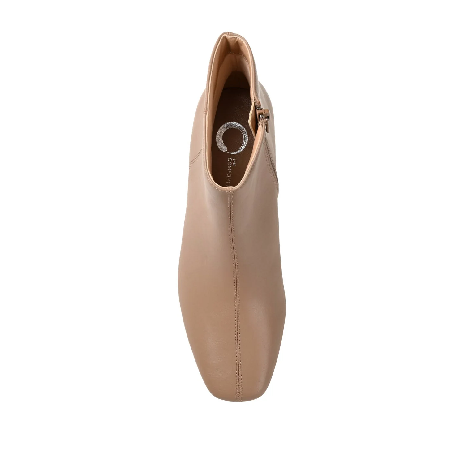 KELSSA POINTED TOE BOOTIES IN VEGAN LEATHER - Taupe - Image 6